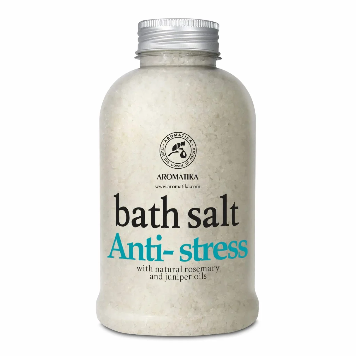 AROMATIKA Sól do Kąpieli Anti-Stress 600 g z Olejkami Eterycznymi Rozmarynu i Jałowca Relaks Regeneracja Mięśni Kąpiel do Stóp Aromaterapia Spa
