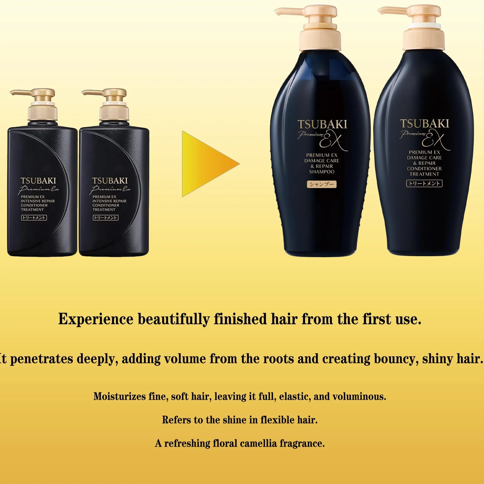 Shiseido TSUBAKI Premium szampon i odżywka – głębokie nawilżenie i naprawa gładkich, błyszczących włosów, 490 ml x 2