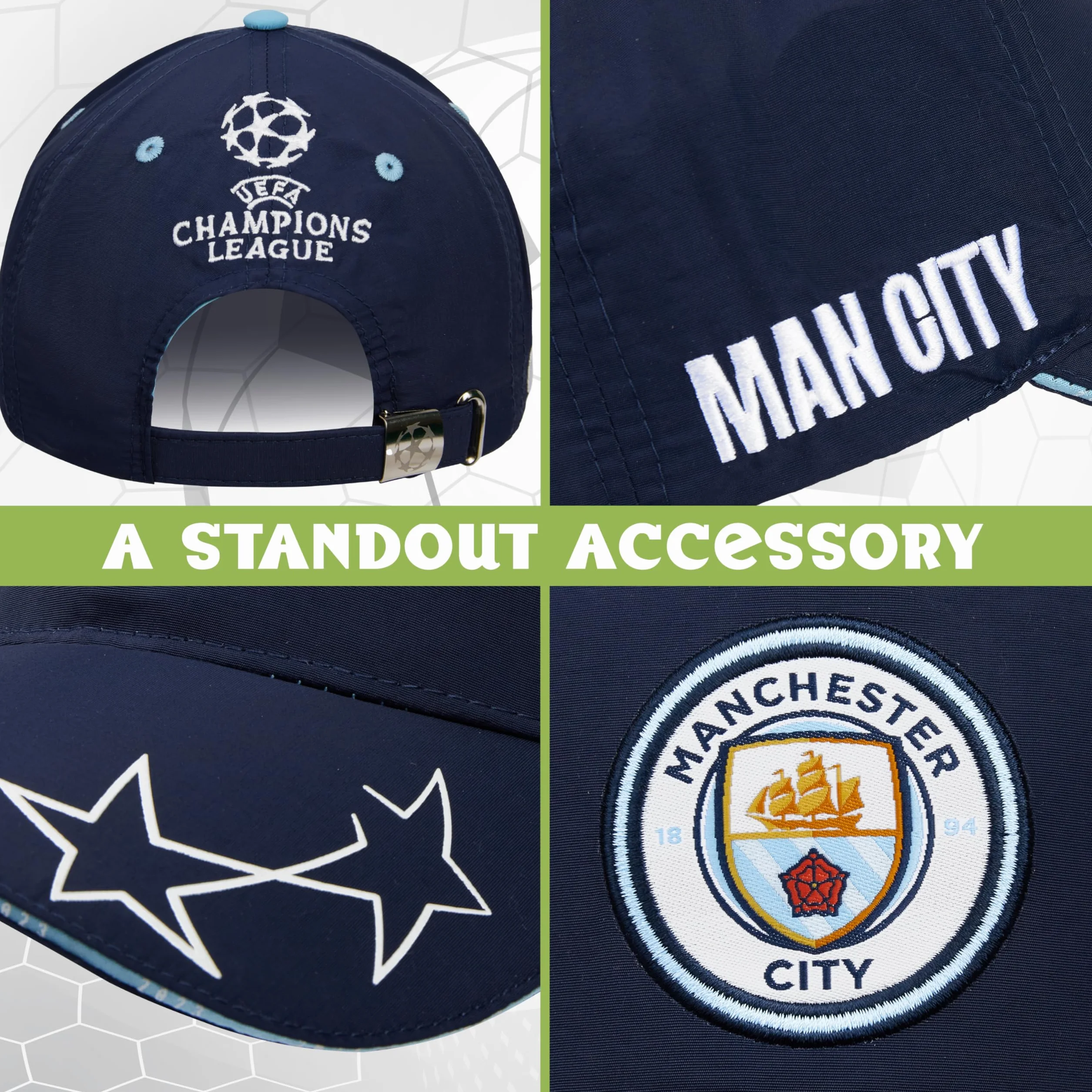 Manchester City FC Czapka baseballowa chłopięca granatowa, granatowy, rozmiar uniwersalny