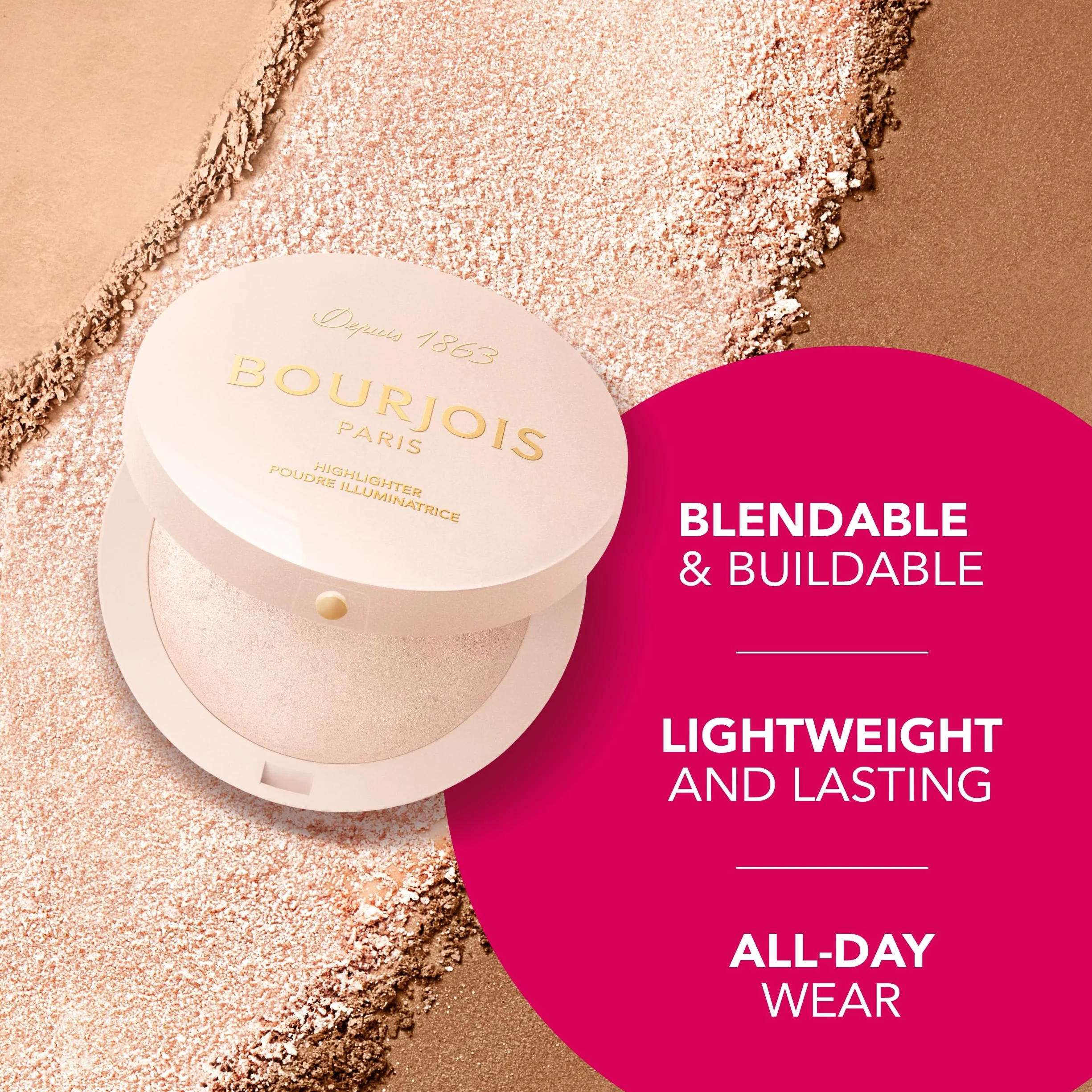 Bourjois Maxi Round Pot rozświetlacz do twarzy 003 Highlighter 7 g
