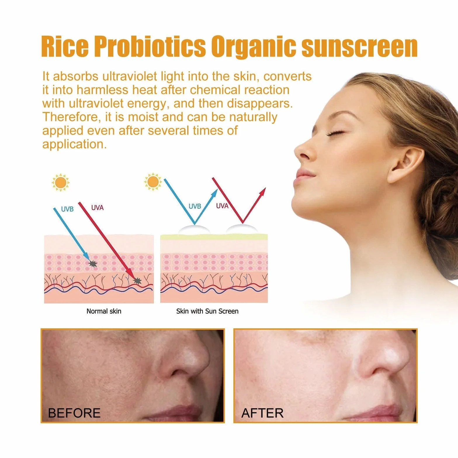 Relief Sun Rice Probiotics SPF 50+ PA++++ Sunscreen Korean do twarzy