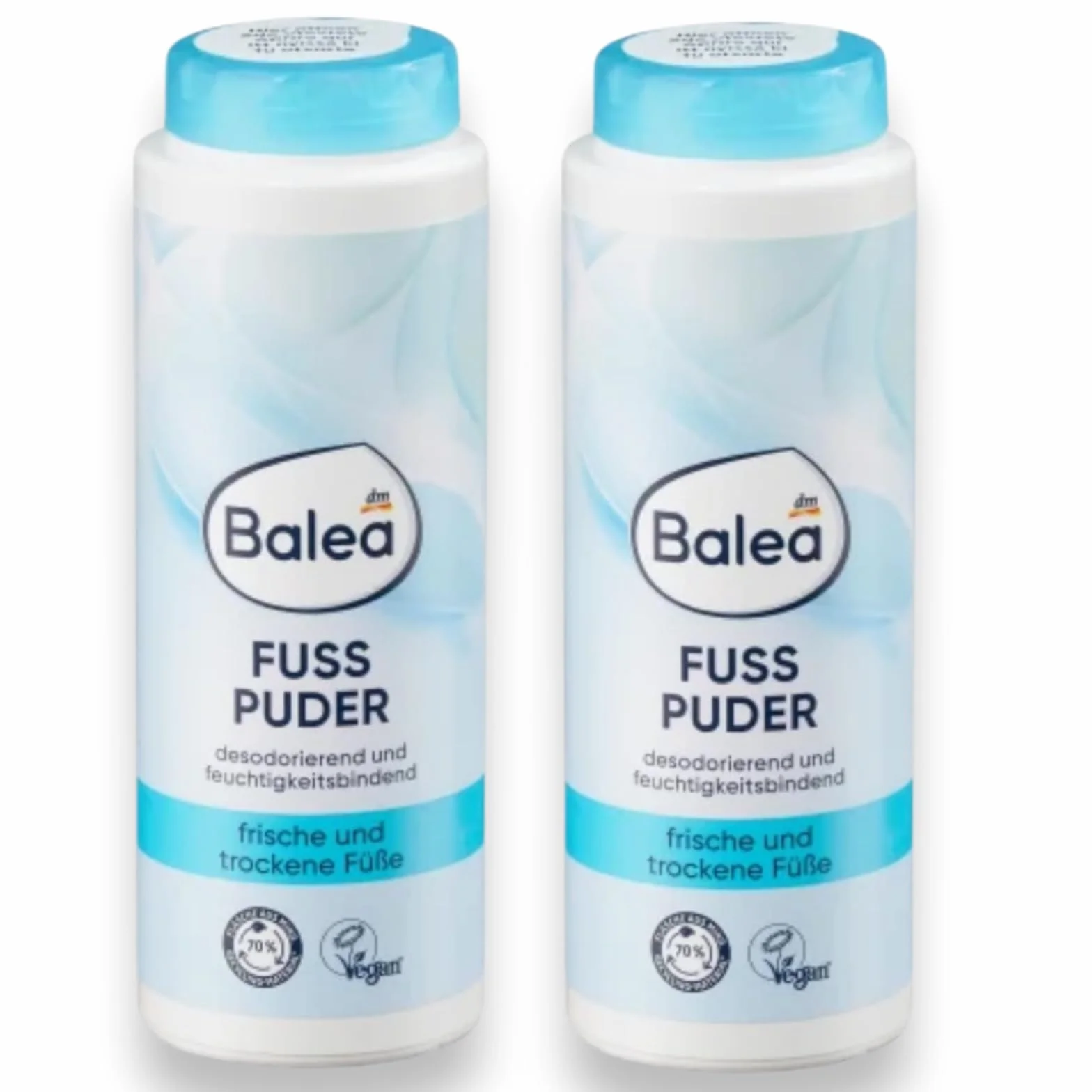 Puder do stóp firmy Balea, dezodoryzujący i wiążący wilgoć, 2 x 100 g, do świeżych i suchych stóp
