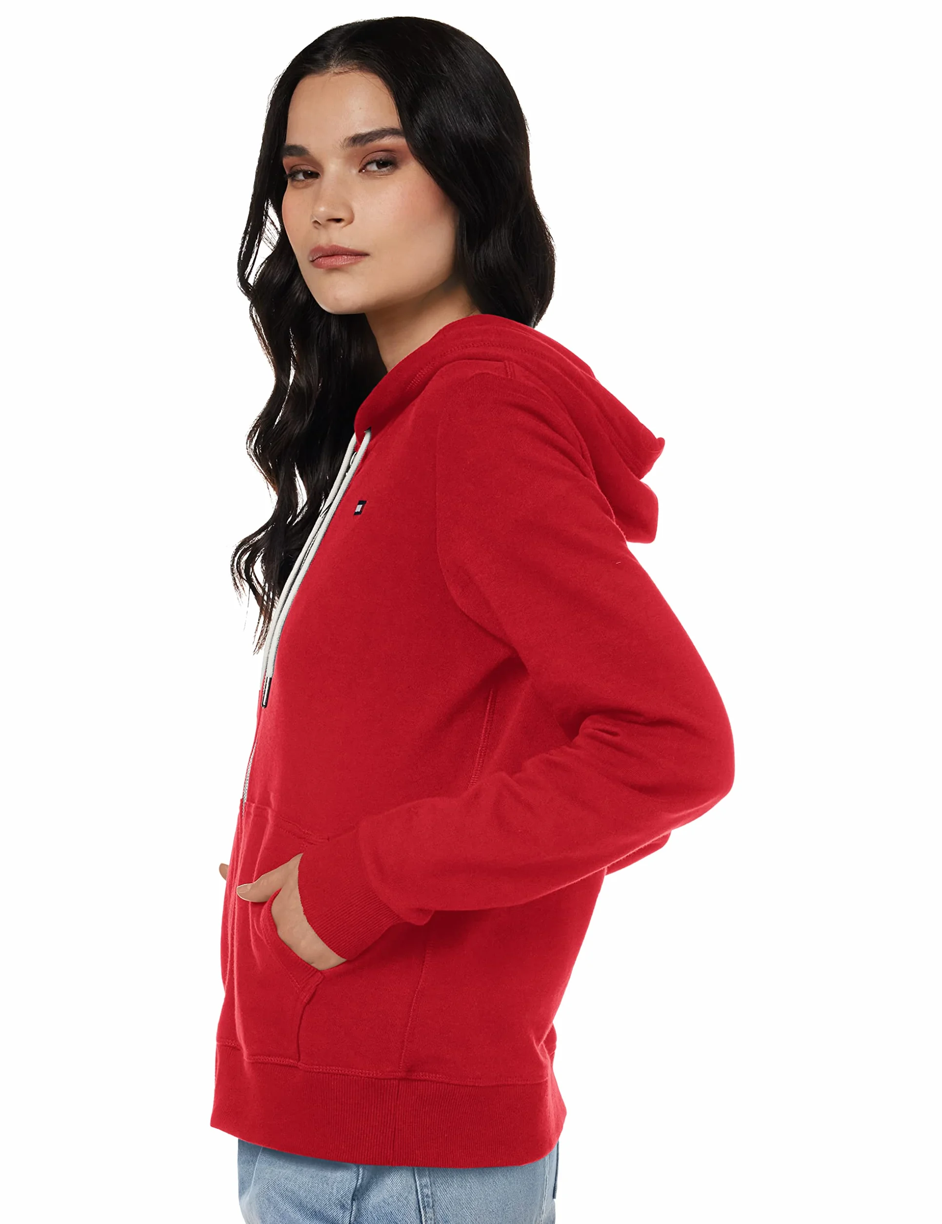 Tommy Hilfiger Bluza z kapturem damski FRENCH TERRY ZIP HOODIE - SOLID