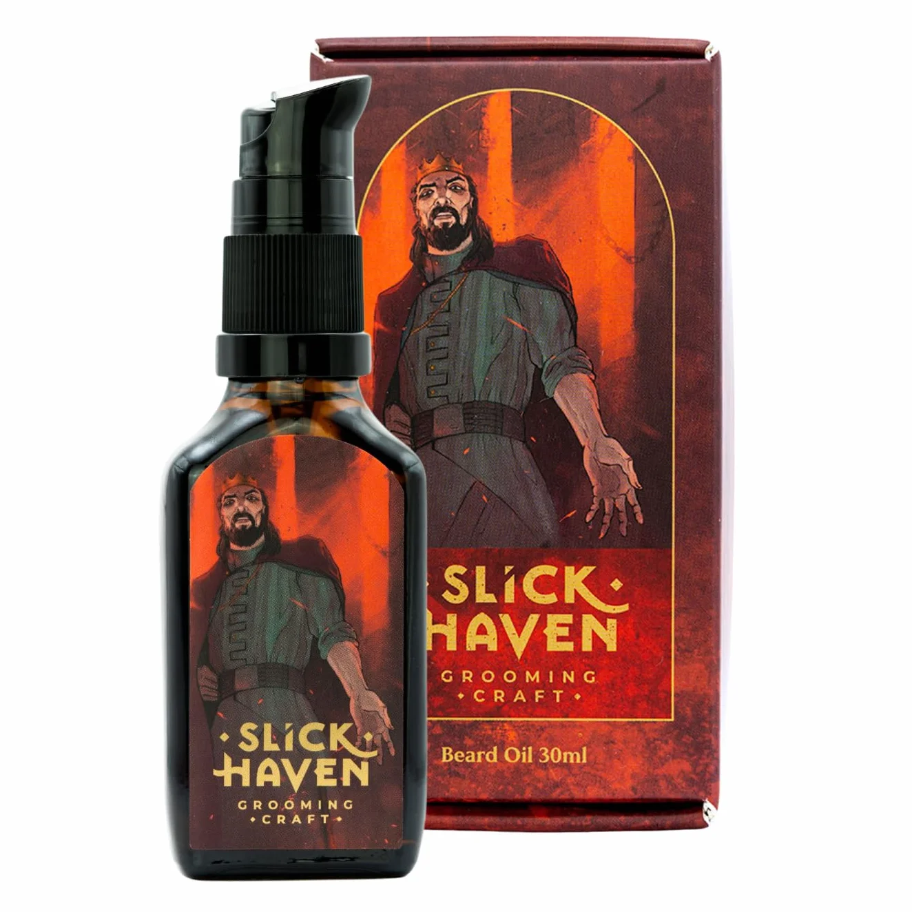 Bloody Monarch olejek do brody 10ml / 30ml – tytoniowo-skórzany – rzemieślnicza jakość, naturalna pielęgnacja brody, chroni i nawilża brodę