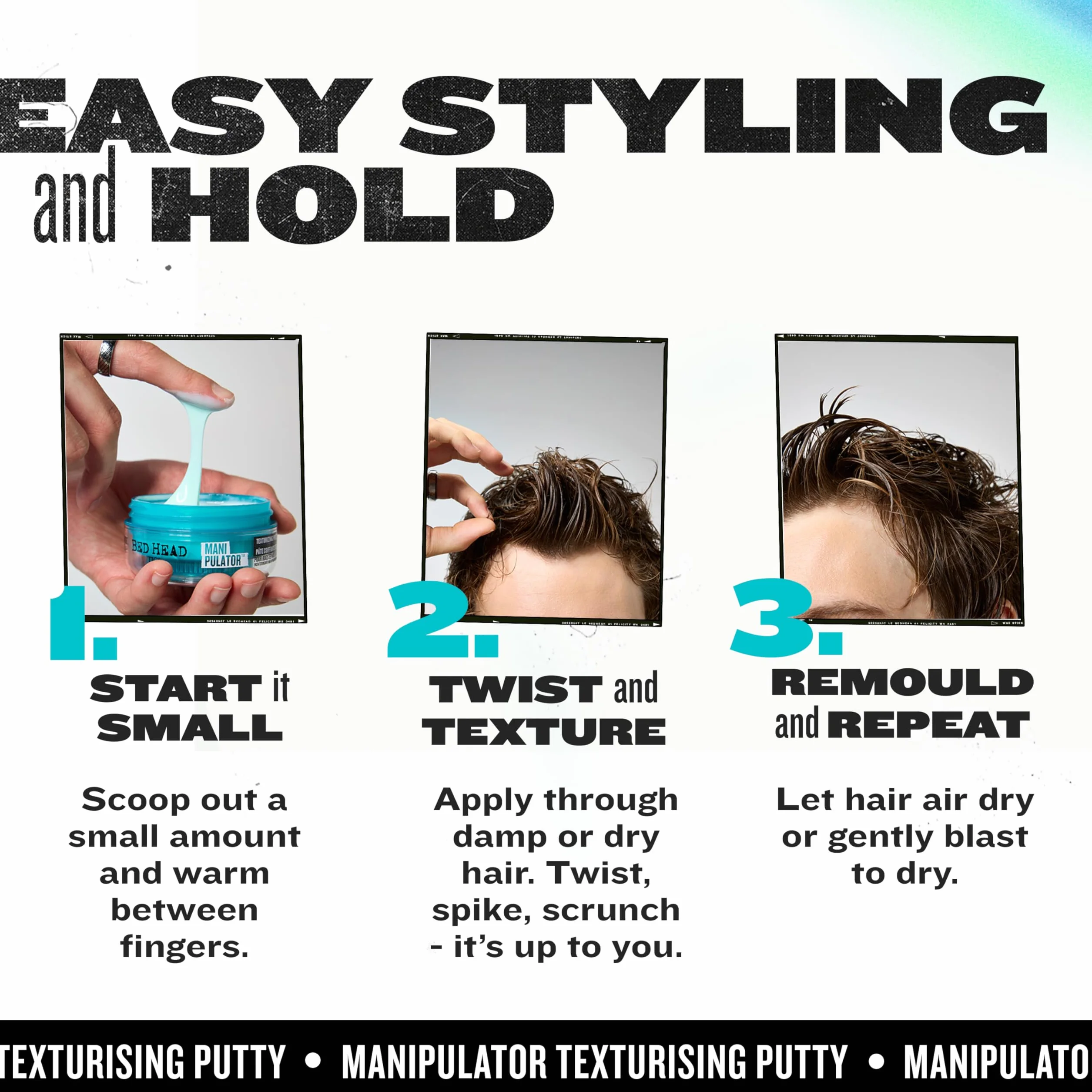 Tigi Bed Head Manipulator, Pasta do Włosów Nadająca Teksturę, o Mocnym Utrwaleniu, Wersja Podróżna, 30 g