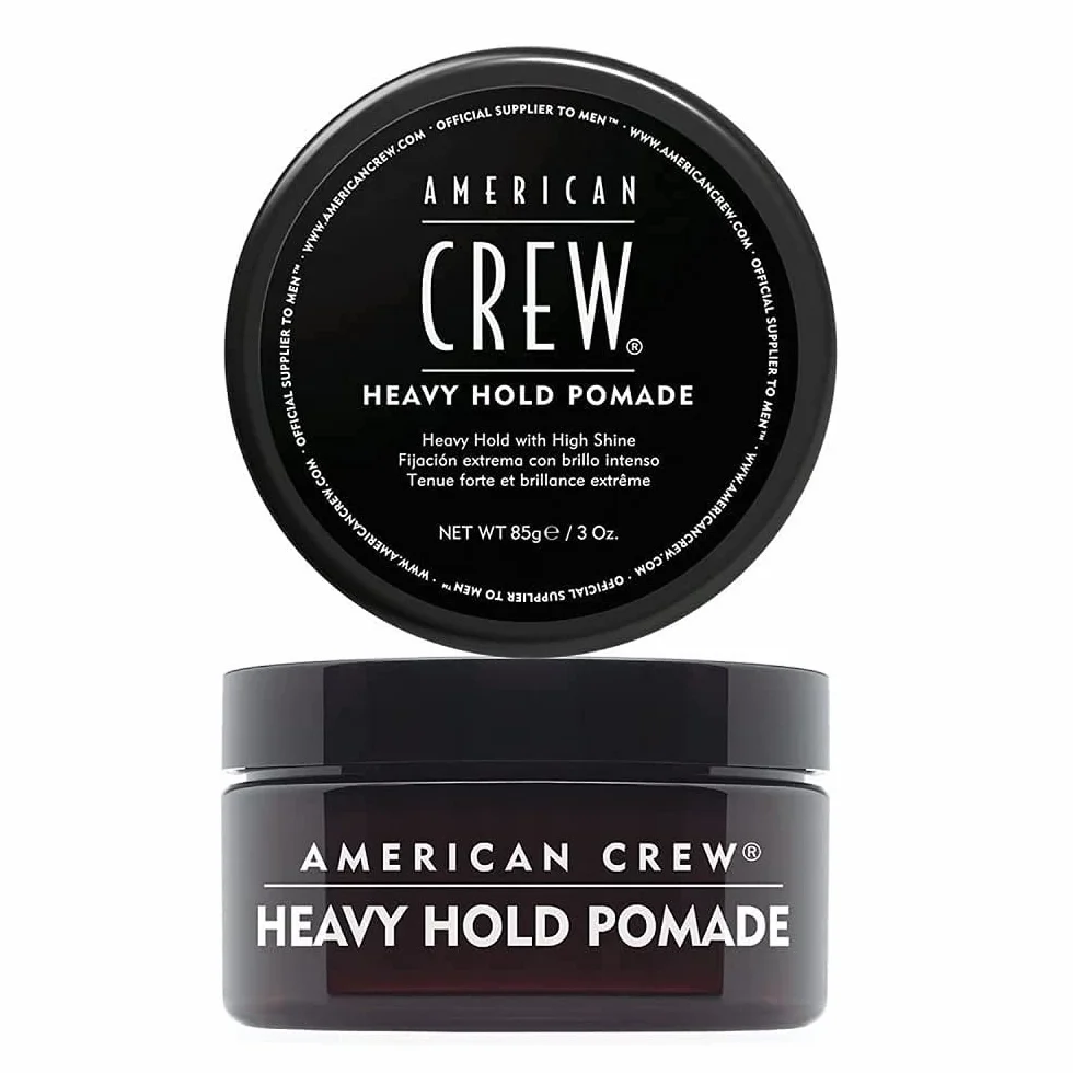 AMERICAN CREW - Heavy Hold Pomade, pomada do stylizacji włosów dla mężczyzn, 85 g, produkt do włosów o wyjątkowo silnym utrwaleniu, produkt do stylizacji fryzur z dużą ilością połysku, na bazie wody
