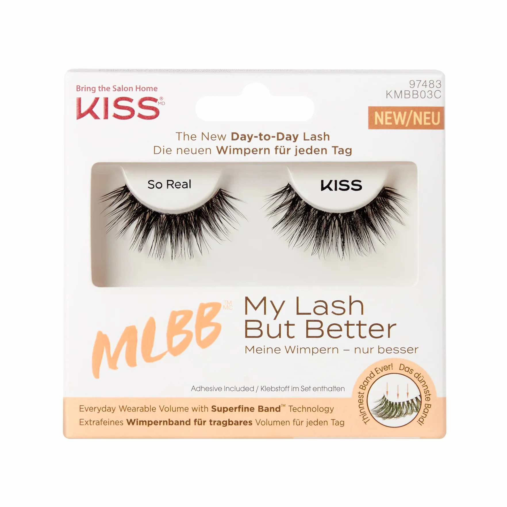 Kiss sztuczne rzęsy My Lash But Better - So Real, 1 para rzęs, 1 klej 1g