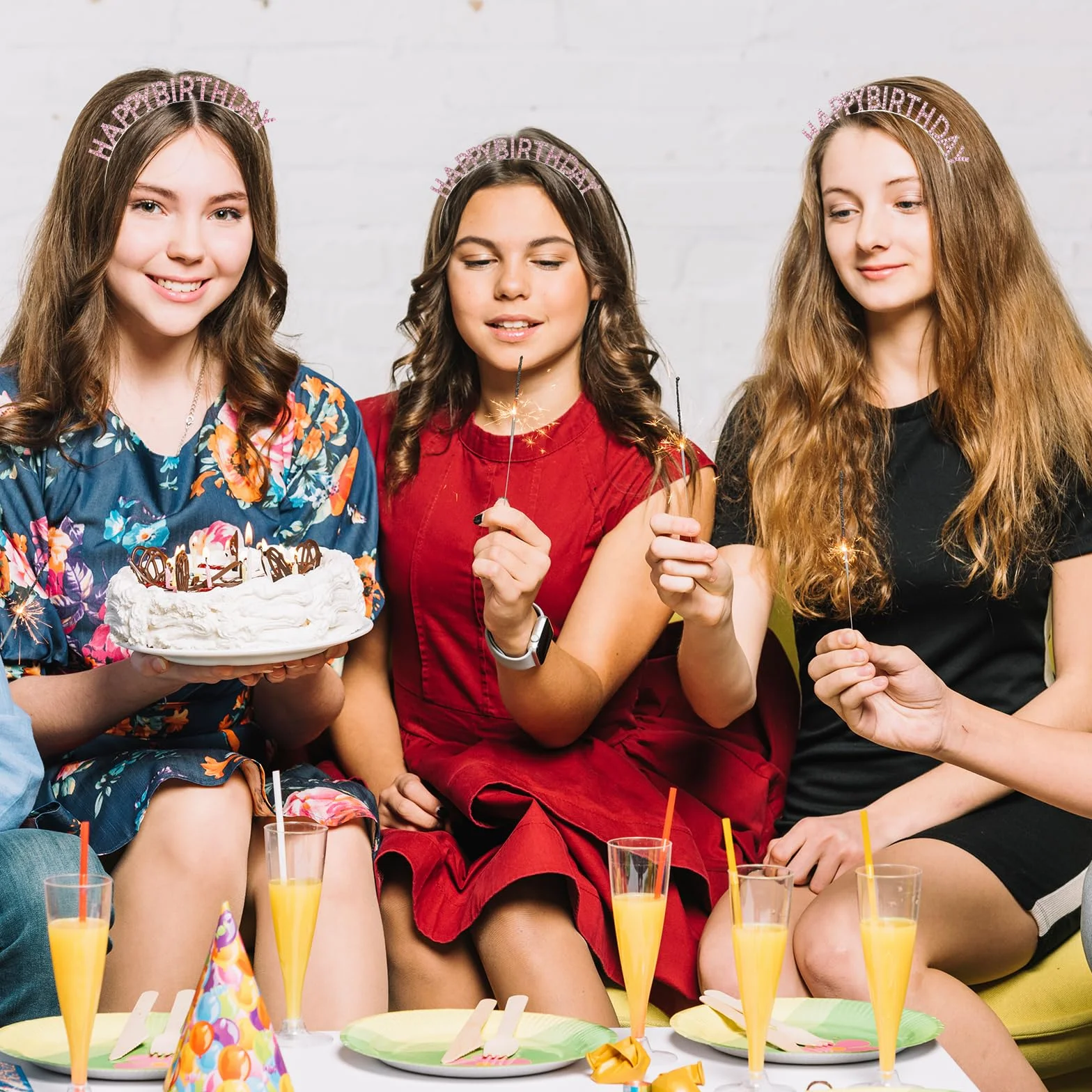 Jeffdad Urodzinowa opaska na głowę dla dziewczynki urodziny korona tiara dla kobiet 'Happy Birthday' akcesoria dla kobiet dziewczyn przyjęcie urodzinowe dekoracje