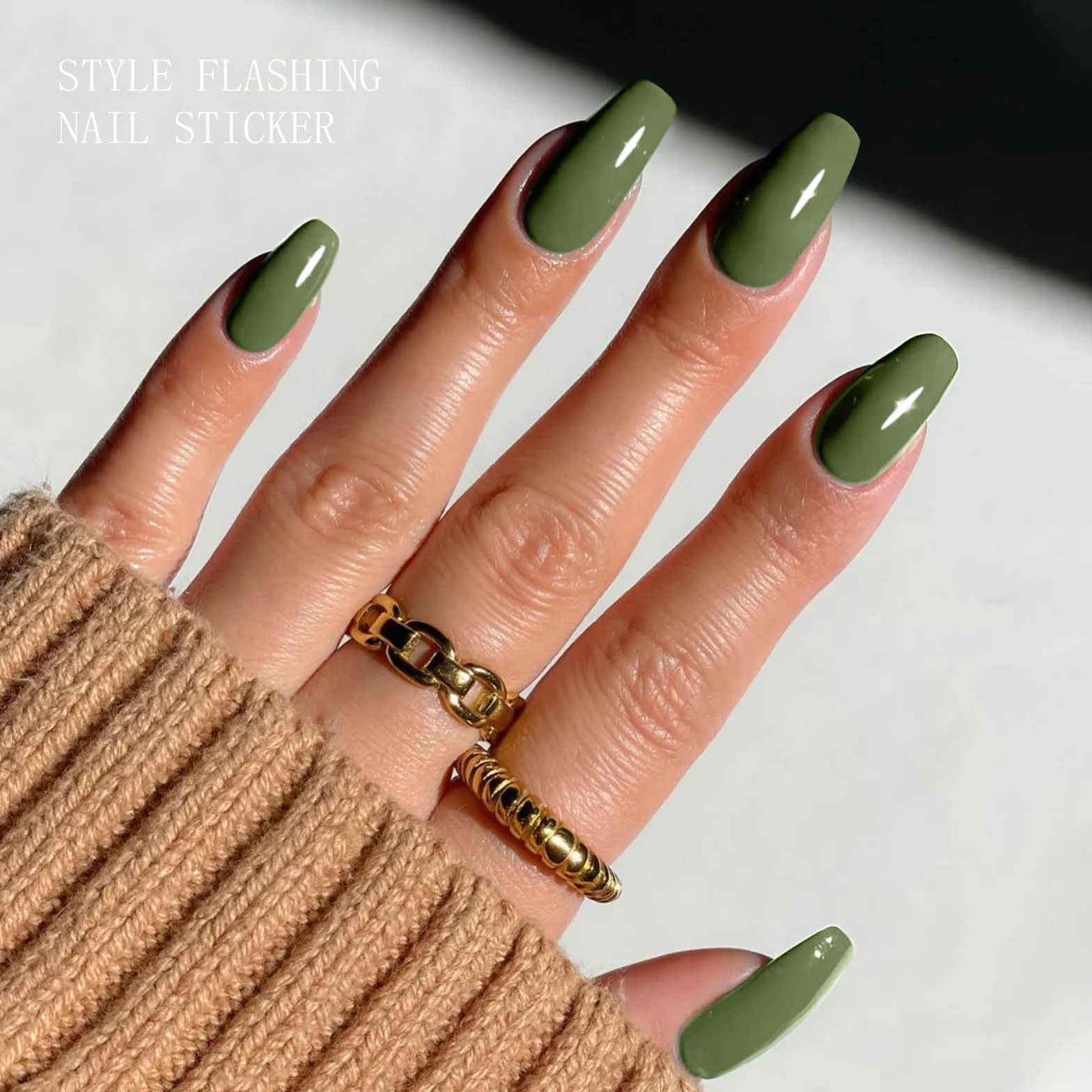 JMEOWIO Naklejka na paznokcie żel UV zielony kremowy żel do paznokci półutwardzone naklejki do paznokci Deco Nail Design Manicure