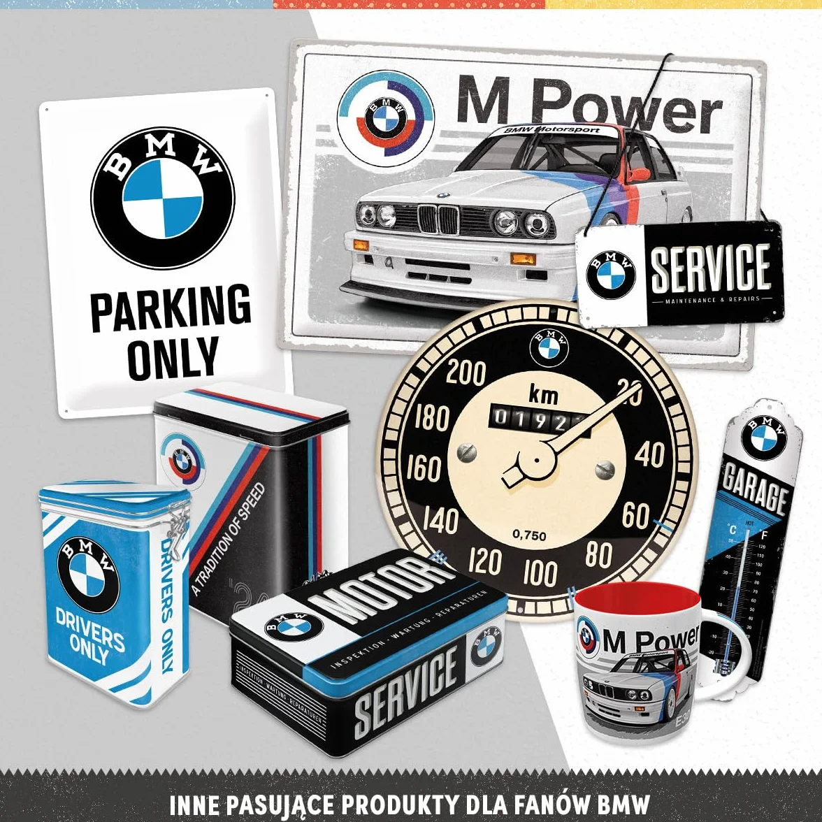 Nostalgic-Art Retro kubek, 330 ml, BMW M POWER – Car – Pomysł na prezent dla miłośników akcesoriów BMW, Official License Product (OLP), kubek ceramiczny na kawę, Styl vintage