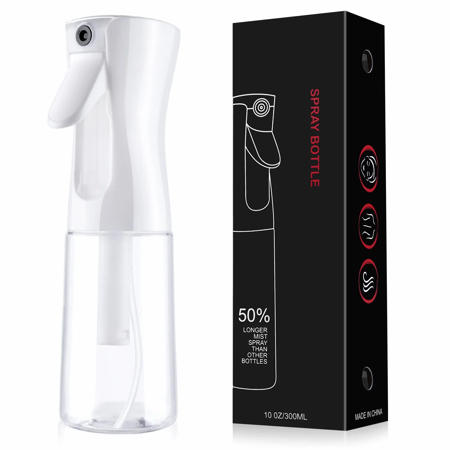 URAQT Spray do włosów, przezroczysty spray do włosów, 200 ml, do wielokrotnego użytku, do czyszczenia, spray do włosów, produkt do stylizacji włosów, biały