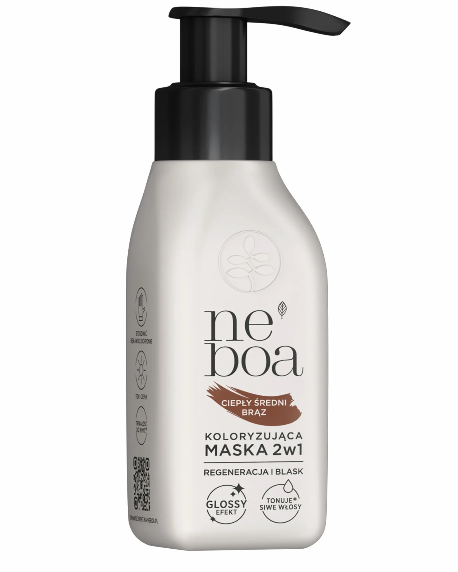 Neboa maska koloryzującą 2w1 Ciepły Średni Brąz 100 ml TONER DO WŁOSÓW