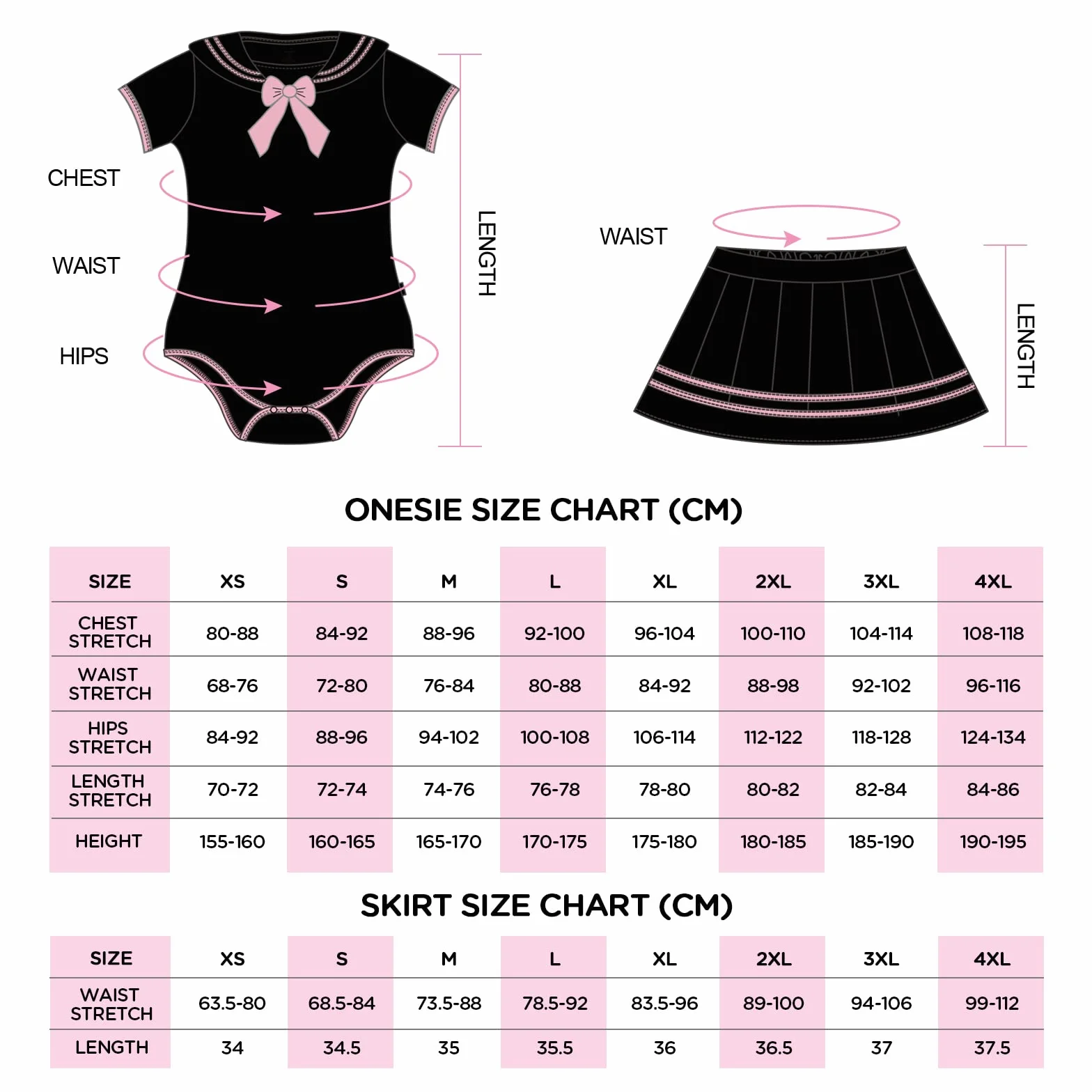 LittleForBig Bawełniany Romper Onesie Piżama Bodysuit - Klasyczny japoński komplet spódniczki Onesie dla dziewczynek w wieku szkolnym pełna czerń M