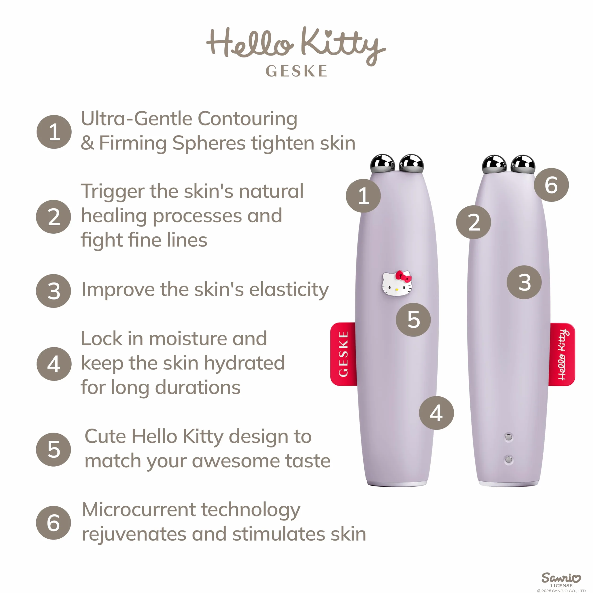 GESKE x Hello Kitty SmartAppGuided™ Pióro do liftingu twarzy z mikroprądami 6 w 1