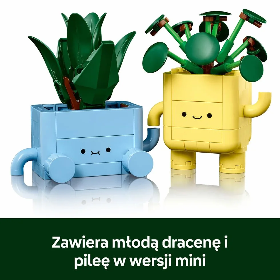 LEGO Botanicals Wesołe roślinki, dracena i pilea w doniczkach, zabawka konstrukcyjna dla dziecka, pomysł na prezent dla 9-latki, dla dziewczynki i chłopca, dekoracje do pokoju dziecięcego 10349