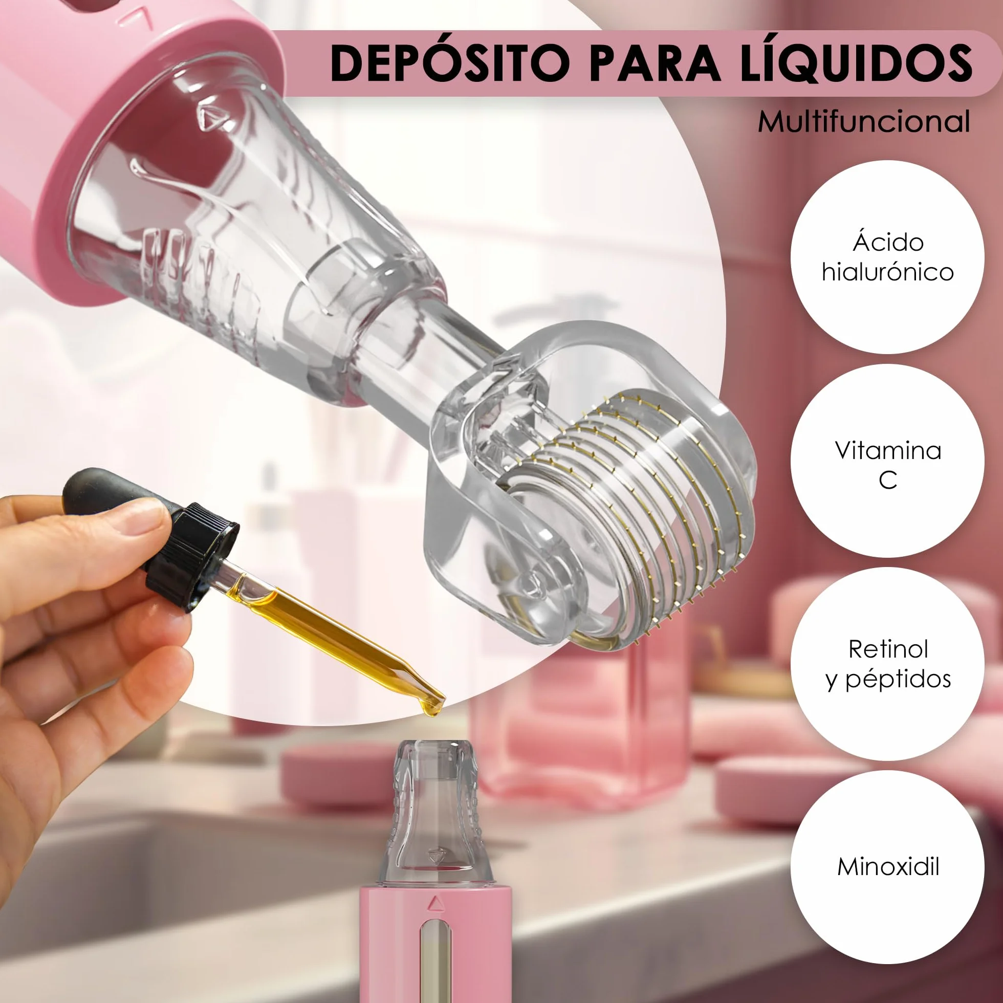 HAMINOS Derma roller 0,5 mm 105 igieł tytanowych z pojemnikiem