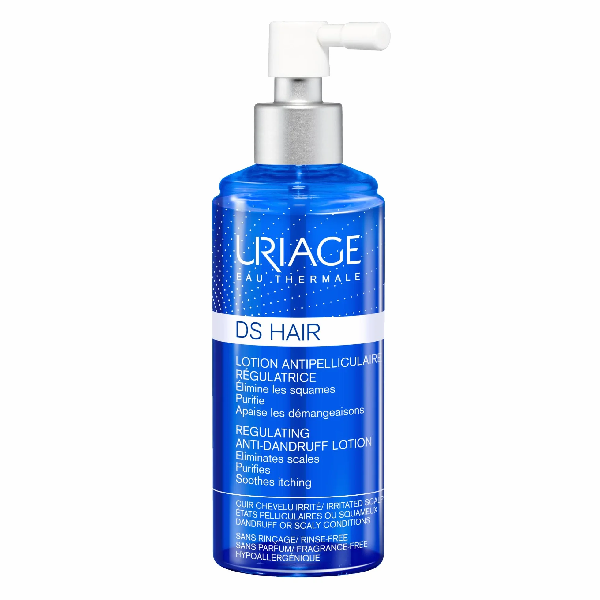 Uriage DS Hair Anti-Dandruff Lotion with Puroctone Olamine & Cade Essential Oil - Reduces Flakes & Instantly Soothes Itching - For Severe Dandruff & Irritated Scalp - Fragrance-free - 100 ml