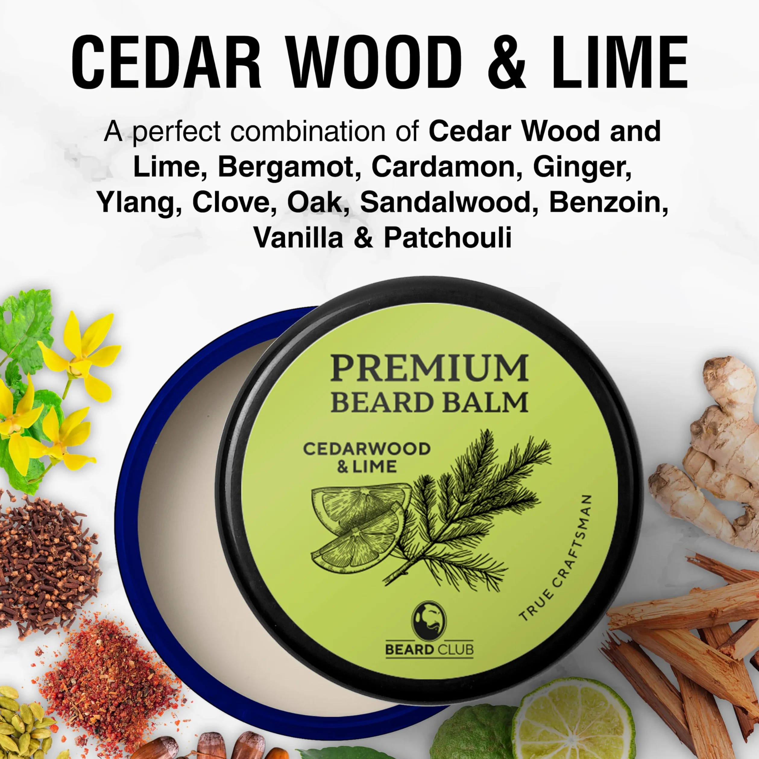 Wysokiej jakości balsam do brody | Drewno cedrowe i limonkowe | Najlepsza odżywka i zmiękczacz brody | Organiczny i w 100% naturalny | Idealny do pielęgnacji i wzrostu brody