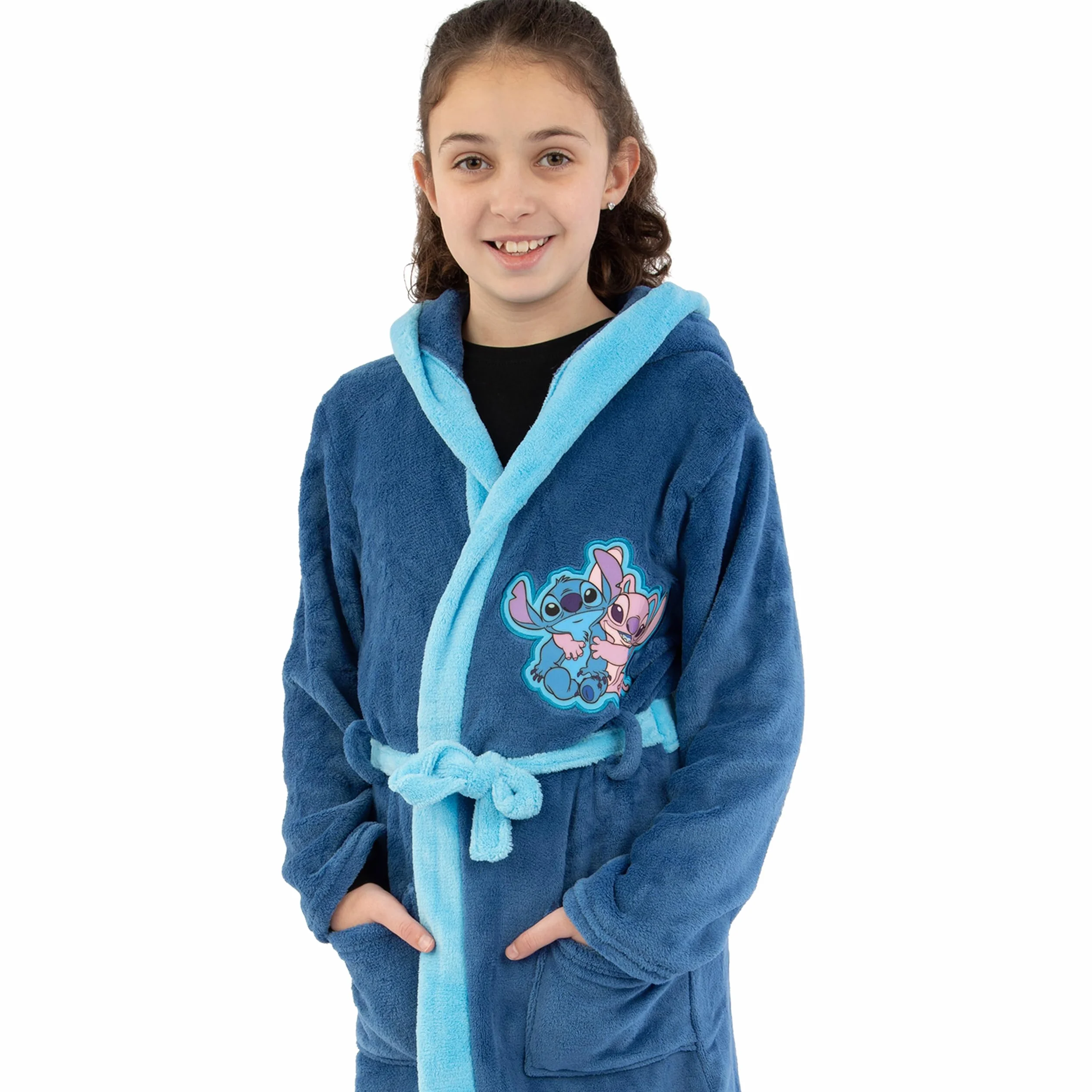 Disney Lilo i Stitch Szlafrok | Szlafrok z Kapturem | Polarowy Szlafrok z 3D Uszami | Oficjalny Produkt Stitch