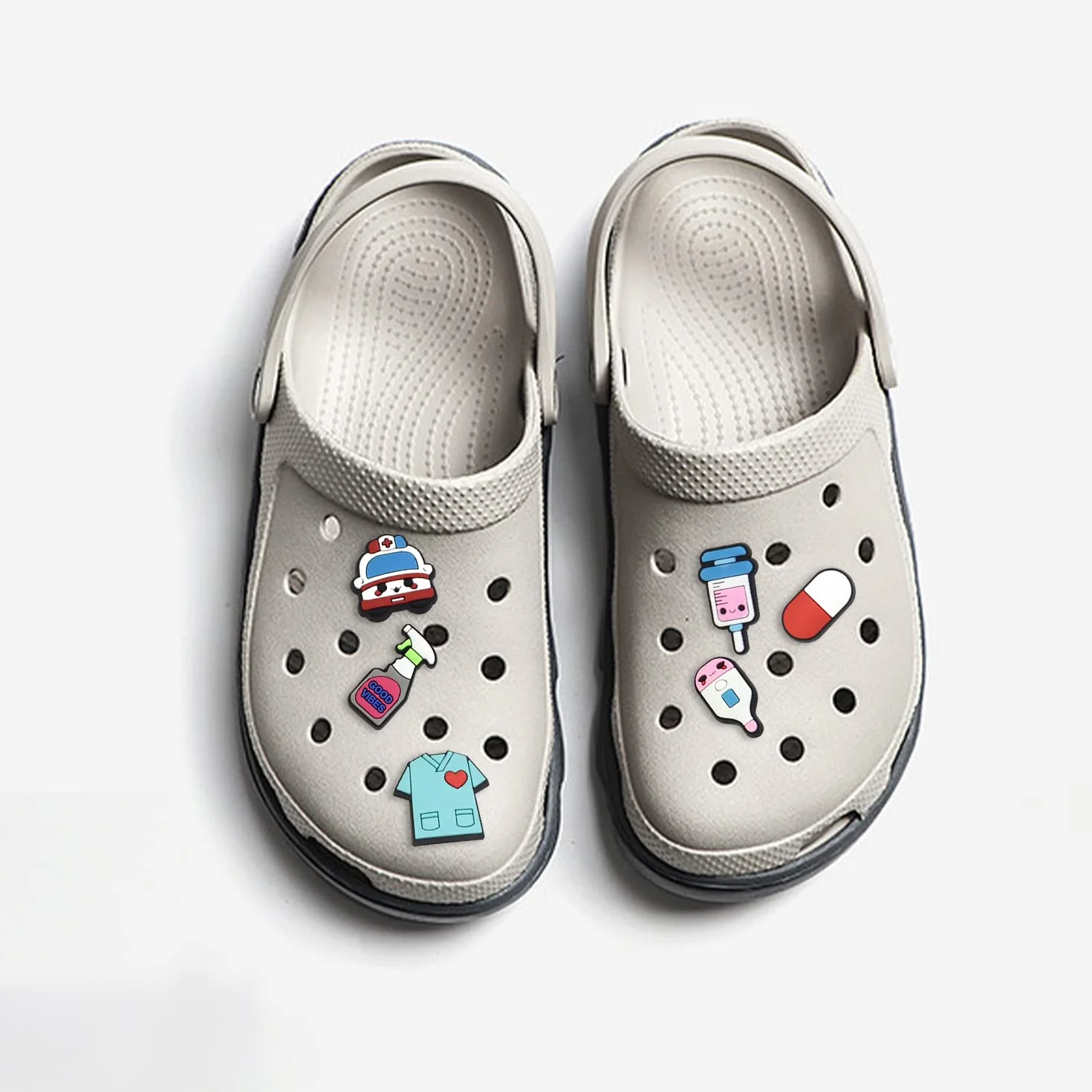 25 sztuk kreskówka dekoracja ozdoba w stylu medycznym, akcesoria do dekoracji butów, końcówki do butów PVC, unisex, 2-3 cm