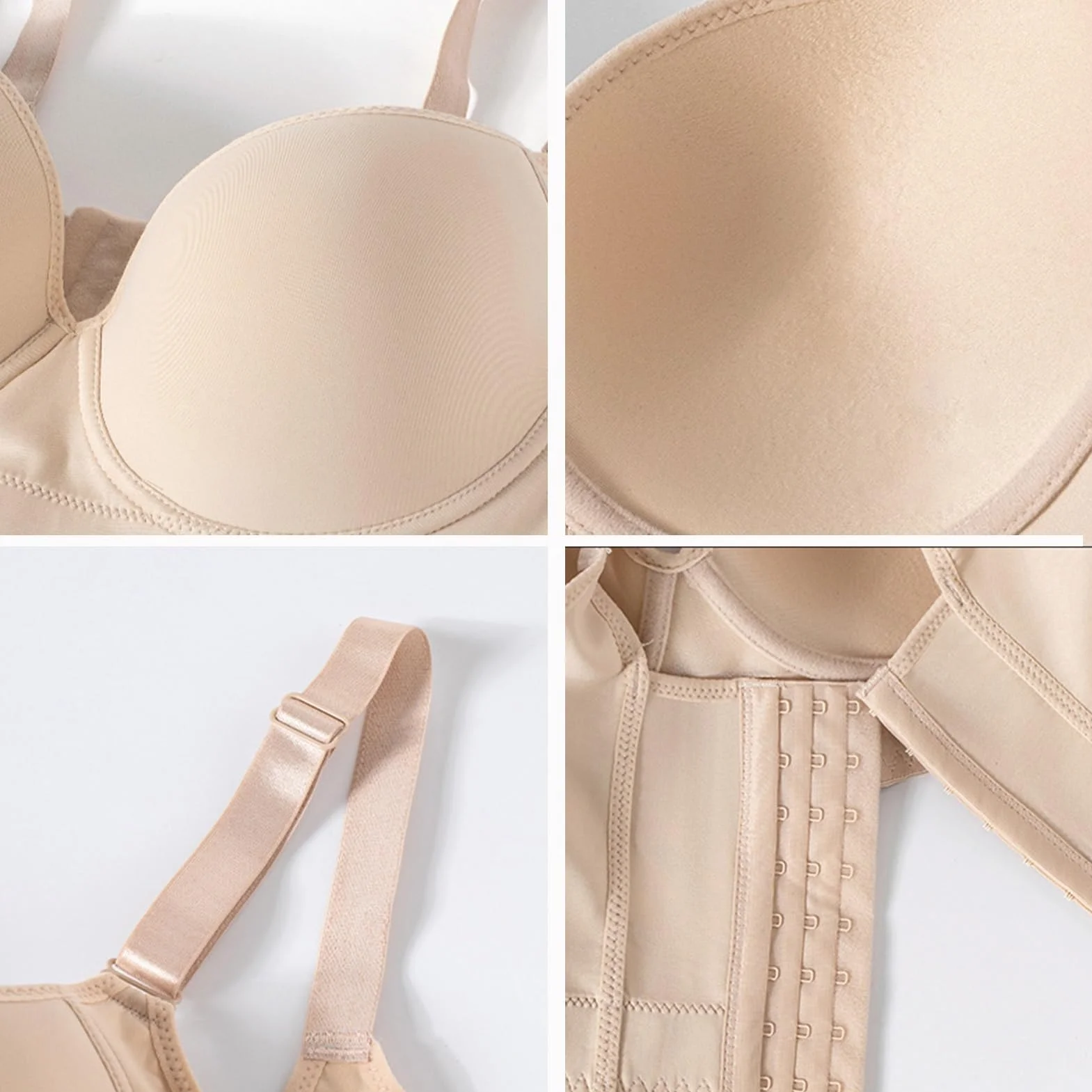 Postpartum Recovery Bras For Women High Compression Push Up Sculpting Camisole Bra Underwear With 8-Row Buckles (Color : Beige, Size : 90/40D)