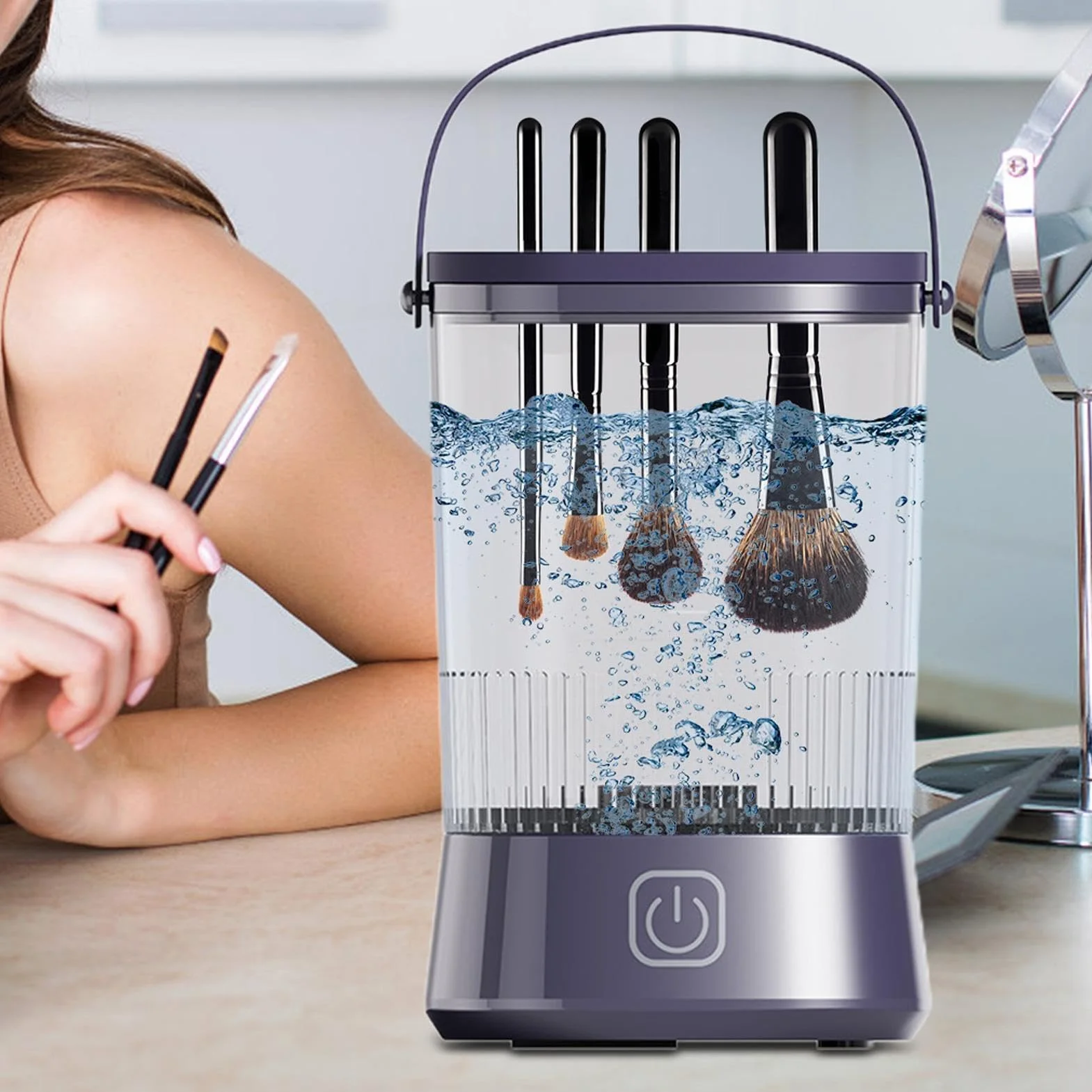 Maszyna do czyszczenia pędzli do makijażu, automatyczny środek do czyszczenia pędzli kosmetycznych - automatyczna maszyna do makijażu Spinner Cleaner | Pędzel do makijażu, narzędzie