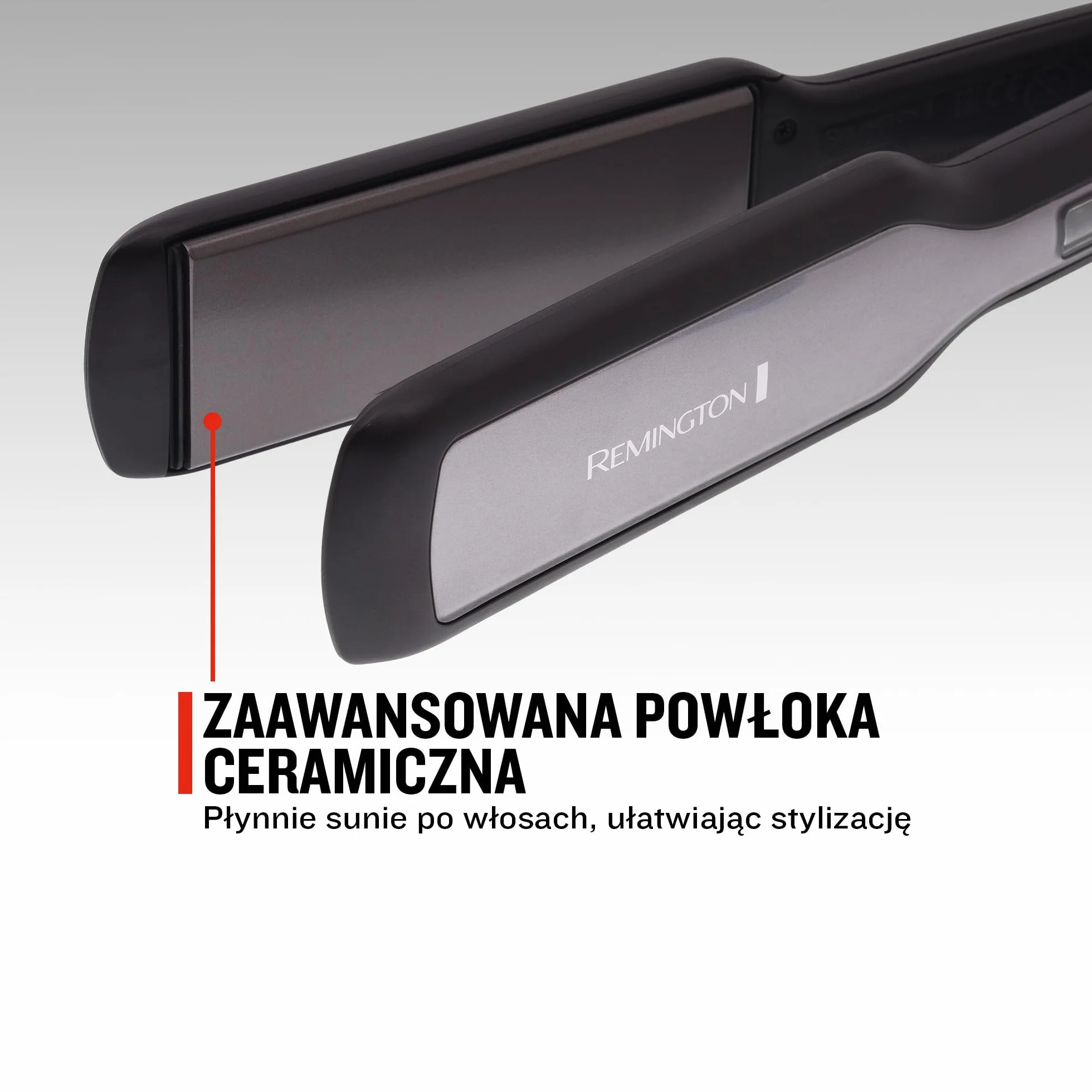Remington prostownica do włosów, powłoka ceramiczna, szerokie płytki, zakres temp. 150-230°C, funkcja Turbo, szybkie nagrzewanie, ruchome płytki, etui w zestawie, czarna, Pro Ceramic Extra S5525