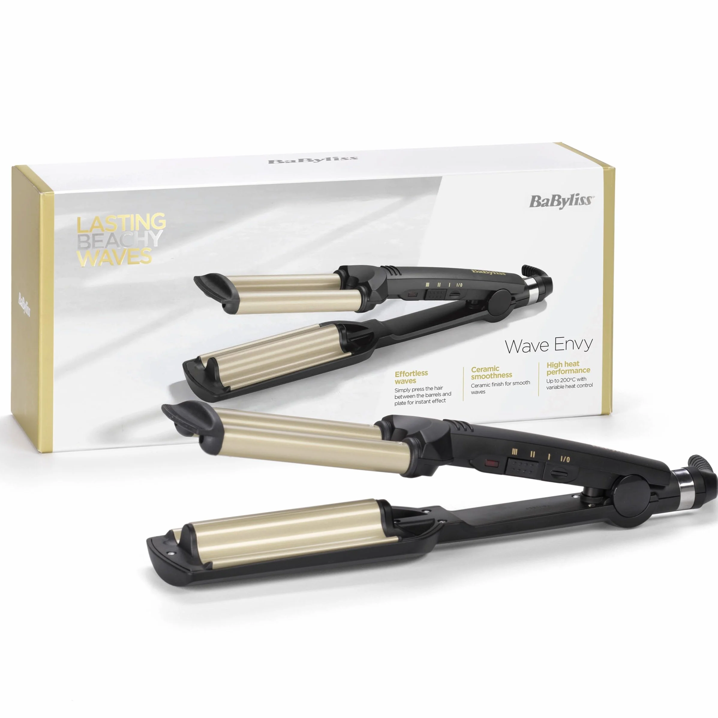 BaByliss Easy Waves C260E Triferro Beach Waves lokówka ceramiczno-tytanowa 3 ustawienia temperatury