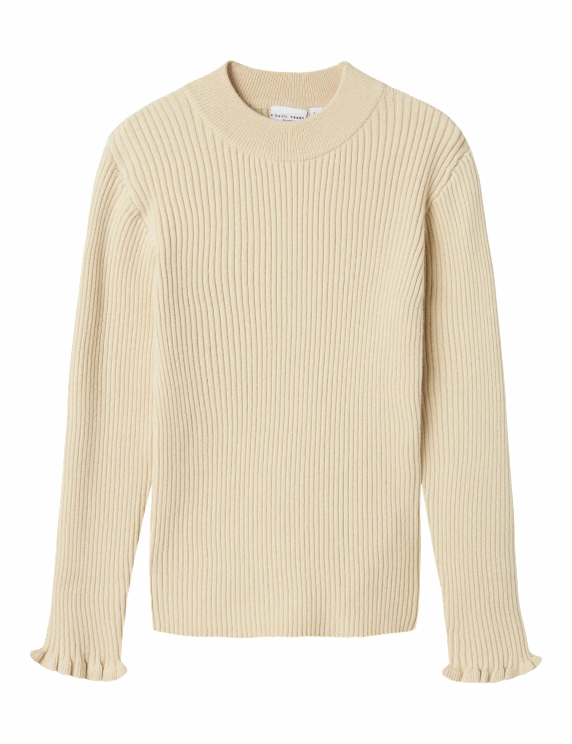 NAME IT Dziewczęcy sweter z dzianiny prążkowany, Summer Sand, 116