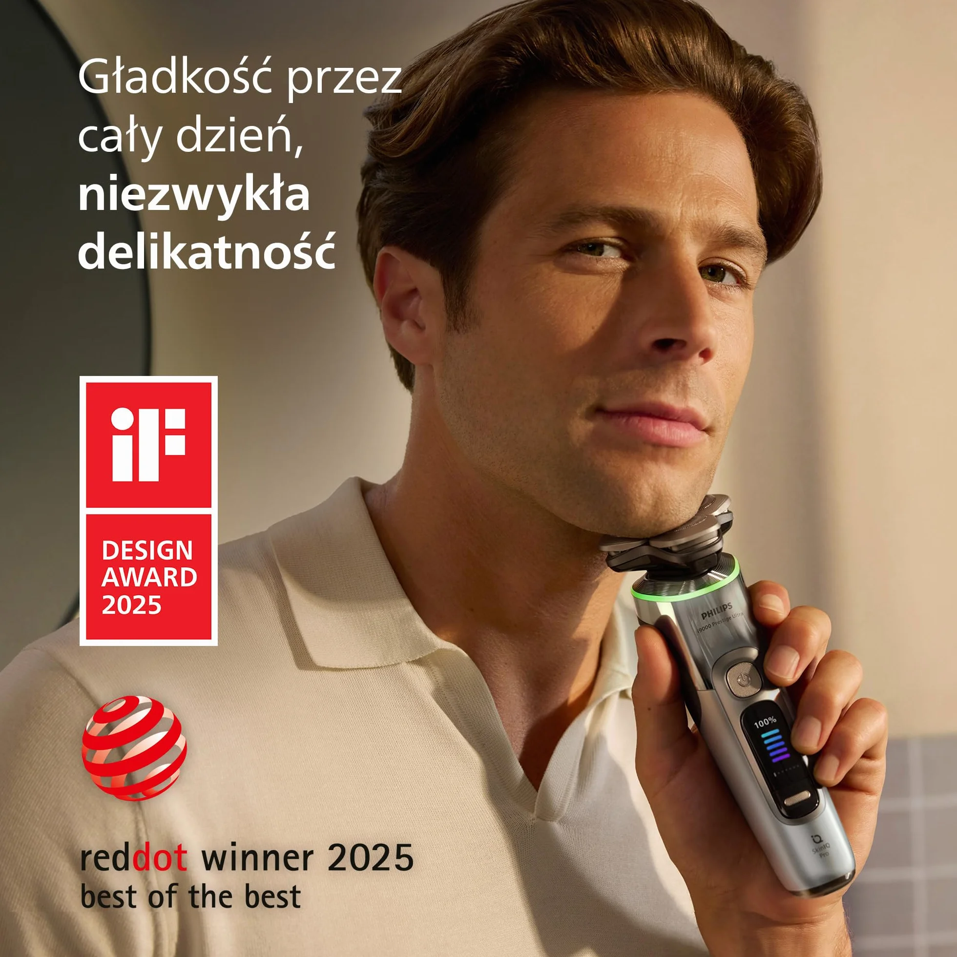 Philips Shaver i9000 Prestige Ultra, golarka elektryczna do golenia na sucho i mokro z technologią Skin IQ Pro, System Triple Lift & Cut, obrotowe 360º ostrza, 5 trybów golenia, Model XP9404/38