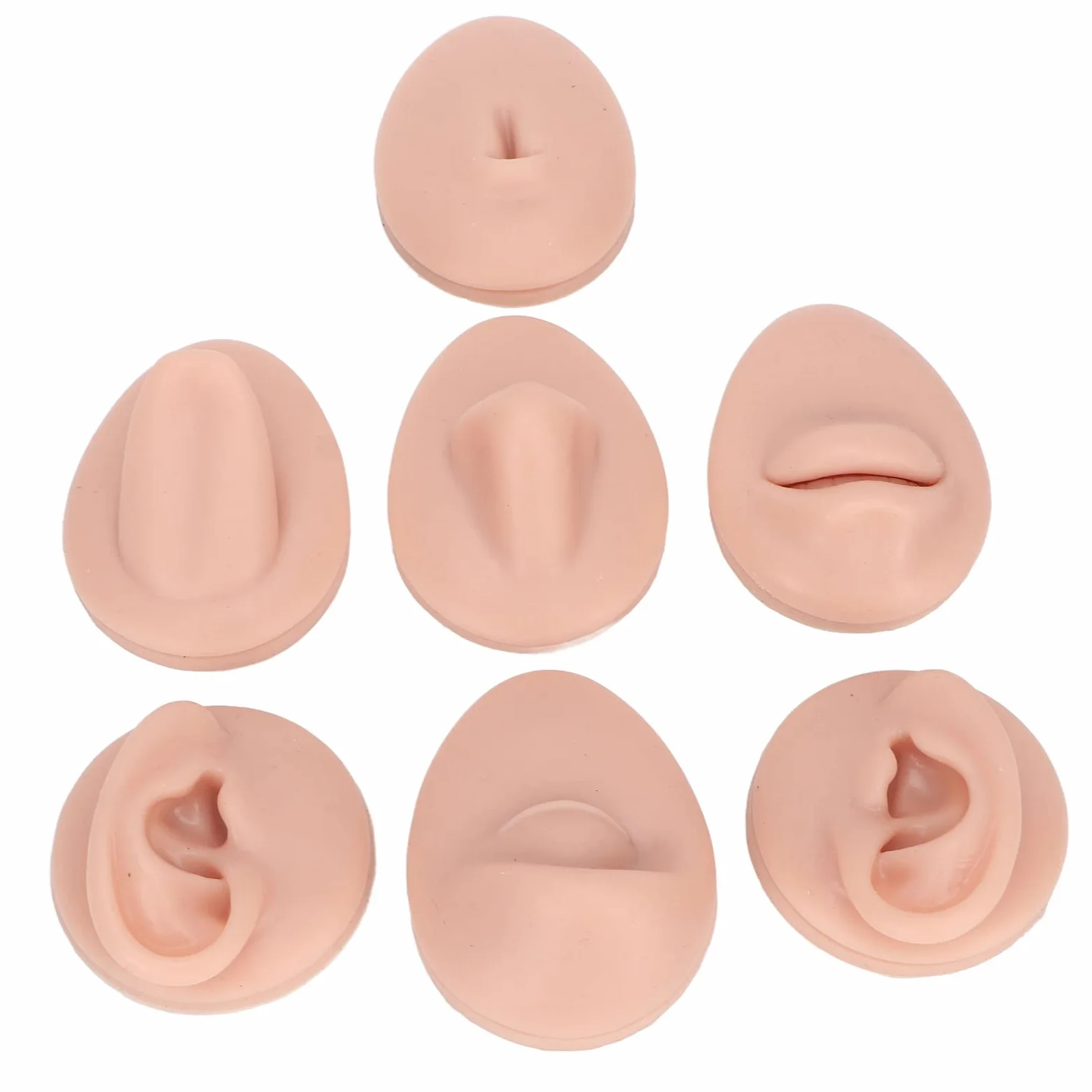Model do piercingu ciała, miękki silikonowy model uszu, profesjonalne ludzkie ucho, usta, nos, oko, język, pępek, model, rekwizyty, narzędzia dydaktyczne 3D, sztuczne części do piercingu ciała, średni