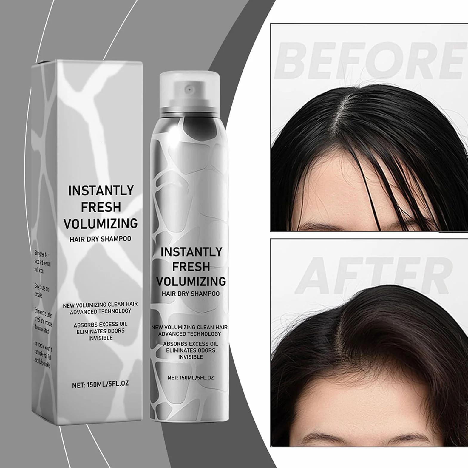 Suchy i szampon do ciemnych włosów, 150 ml, spray do pielęgnacji, idealny do sportu, podróży, pływania i przed stylizacją