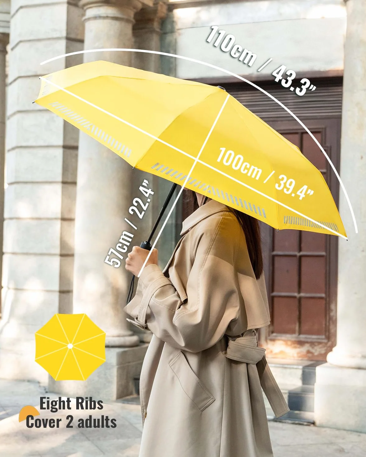8 żeber kompaktowy parasol podróżny wiatroszczelny mocny - automatyczne składane parasole na wiatr i deszcz przenośny parasol