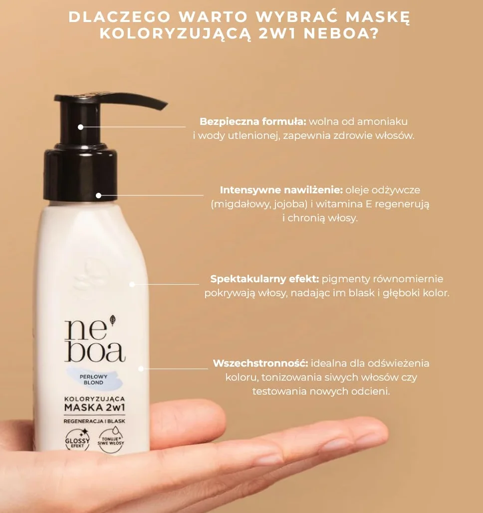 Neboa maska koloryzującą 2w1 Jasny Perłowy Blond 100 ml TONER DO WŁOSÓW