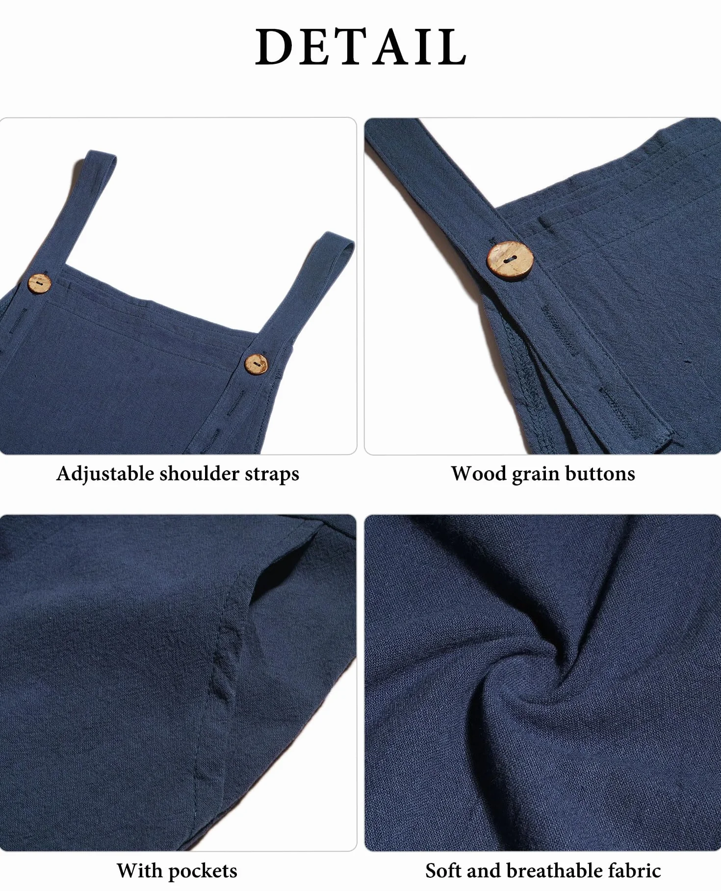 VEVESMUNDO Letnie ogrodniczki damskie bawełniane długie eleganckie retro luźne spodnie z szerokimi nogawkami kombinezon z kieszeniami 34 36 38 40 42 44 46 48 50