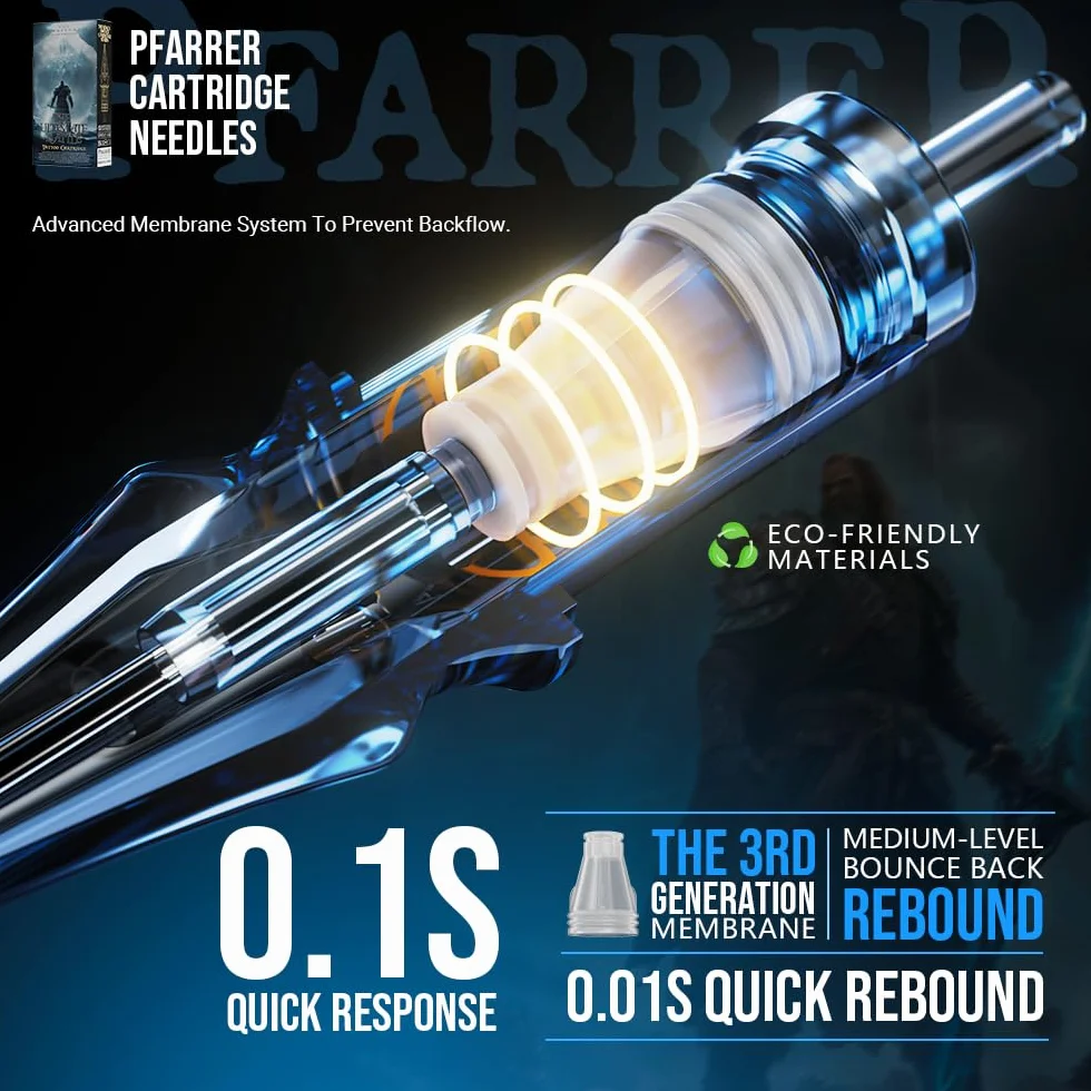 PFARRER Igły do tatuażu 20 sztuk #12 Standard 14 Round Liner X-Taper Zestaw igieł do tatuażu z membraną Profesjonalne jednorazowe EN01P-20-1214RL-X