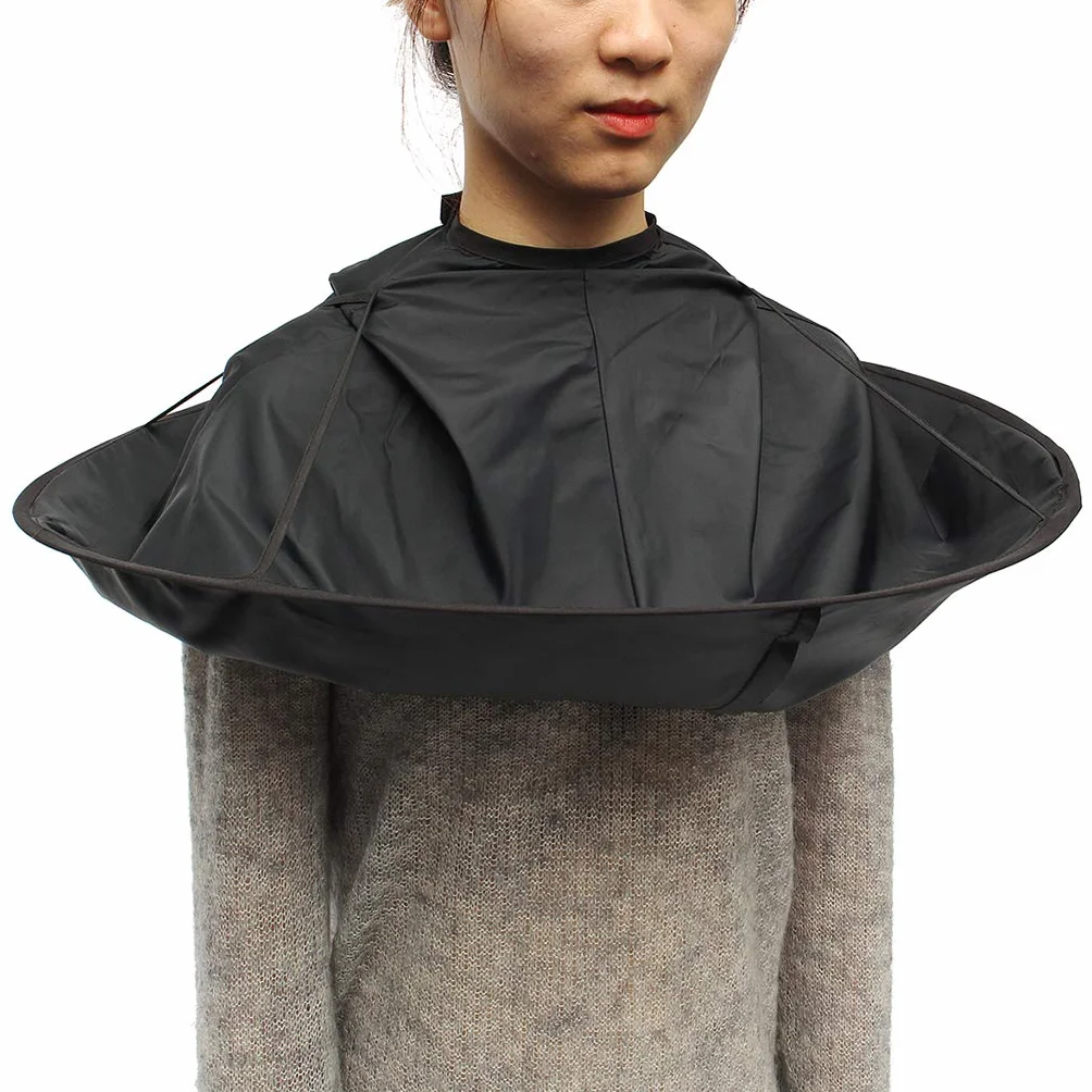 Pro Hair Cutting Cape Hair Catcher Fryzjerski Parasol Płaszcz Zestaw Czarny