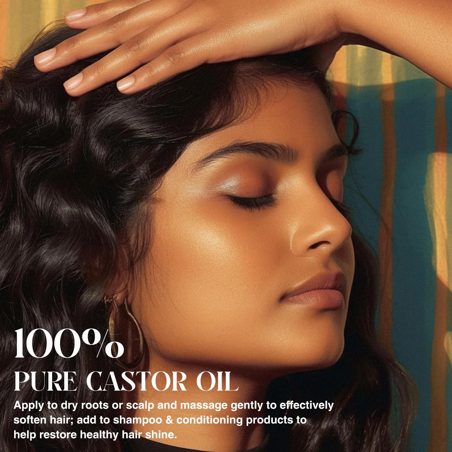 Salubrito Castor Oil Organic 120ml, 100% czysty, naturalny, tłoczony na zimno olej rycynowy do włosów, rzęs, brwi, paznokci, pielęgnacji skóry, naturalny olej do włosów dla mężczyzn i kobiet