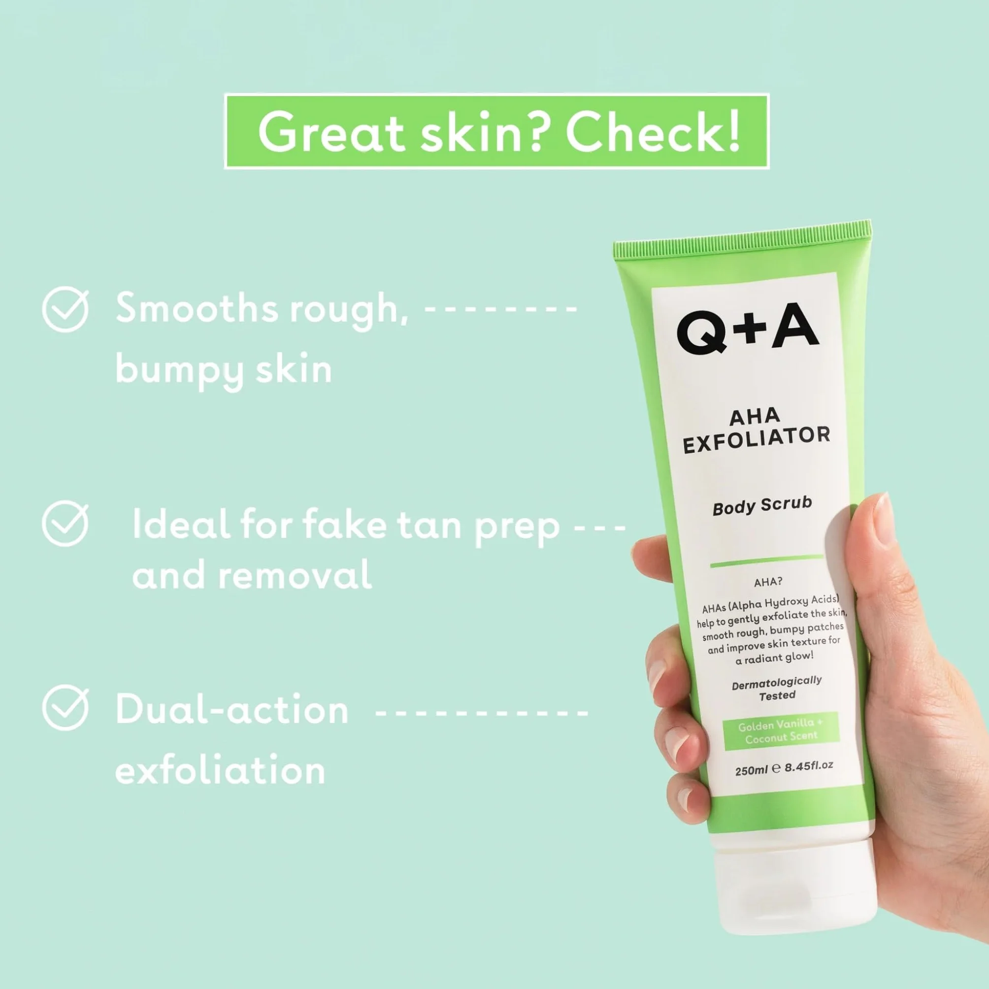 Q+A AHA peeling do ciała i balsam do ciała z kwasem salicylowym