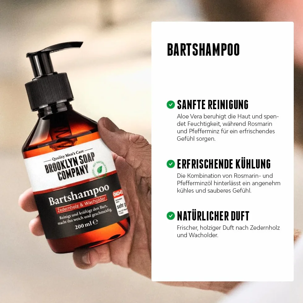 Brooklyn Soap Company · Ultimate Beard Box · Zestaw do pielęgnacji brody wraz z olejkiem do brody, szamponem do brody, szczotką do brody, woskiem do brody i kremem do brody · pomysł na prezent dla