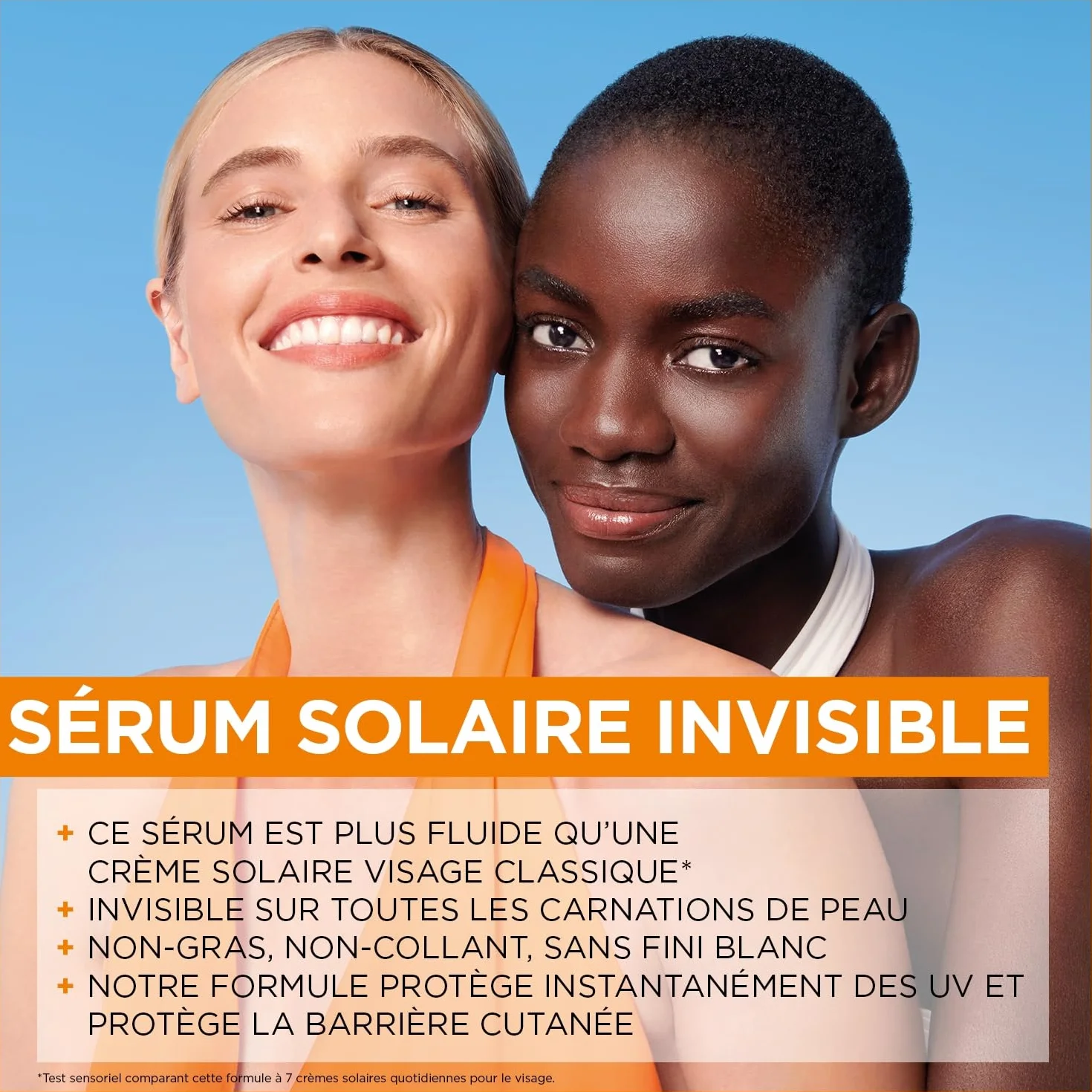Garnier Amber Solar Super UV - Niewidzialne serum do twarzy - bardzo wysoka ochrona SPF50+ - dla wszystkich rodzajów skóry - 30 ml
