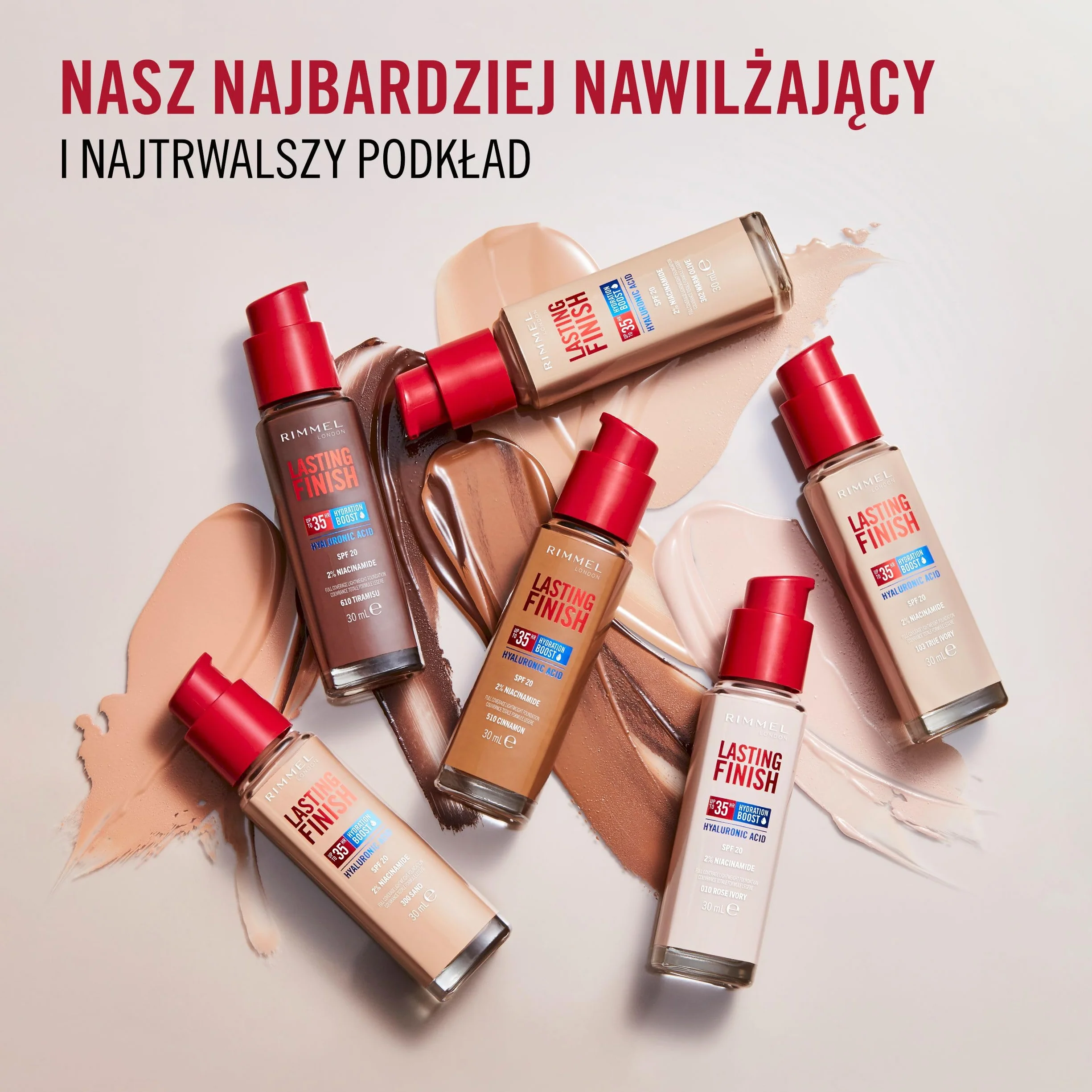 Rimmel Lasting Finish 35h silnie nawilżający i długotrwale kryjący podkład do twarzy z filtrem SPF20 nr 200 Soft Beige
