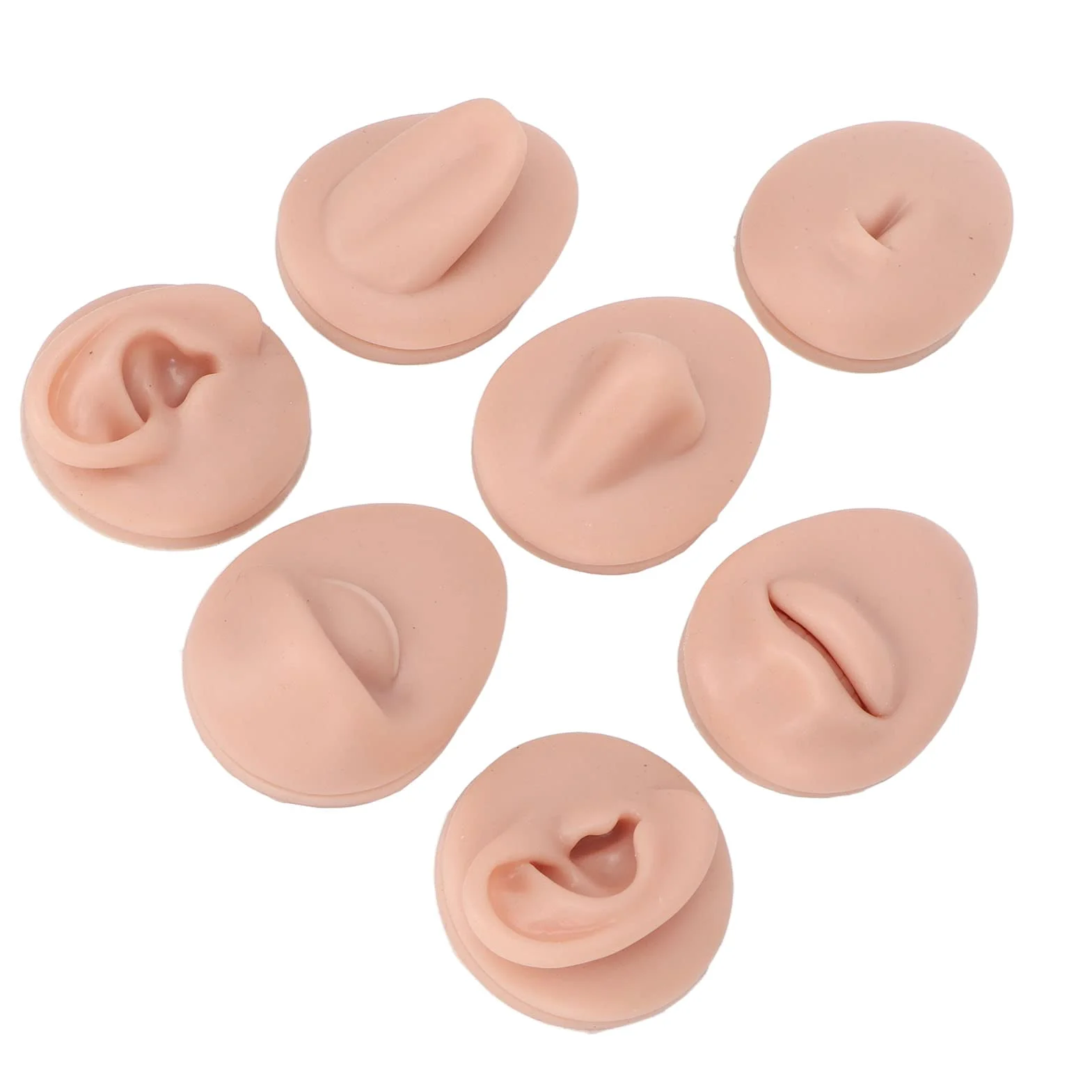 Model do piercingu ciała, miękki silikonowy model uszu, profesjonalne ludzkie ucho, usta, nos, oko, język, pępek, model, rekwizyty, narzędzia dydaktyczne 3D, sztuczne części do piercingu ciała, średni