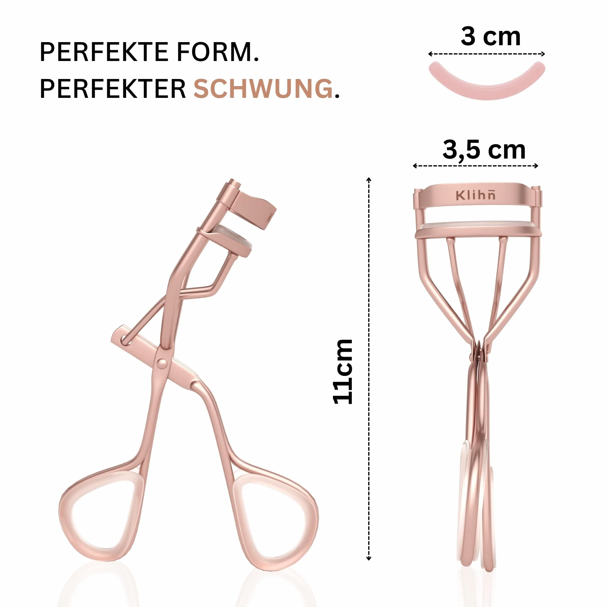Ekskluzywna zalotka do rzęs, eyelash curler z 8 dodatkowymi wymiennymi silikonowymi nakładkami - Narzędzie do makijażu z wysokiej jakości stali węglowej idealnie podkręconych rzęs wykonane