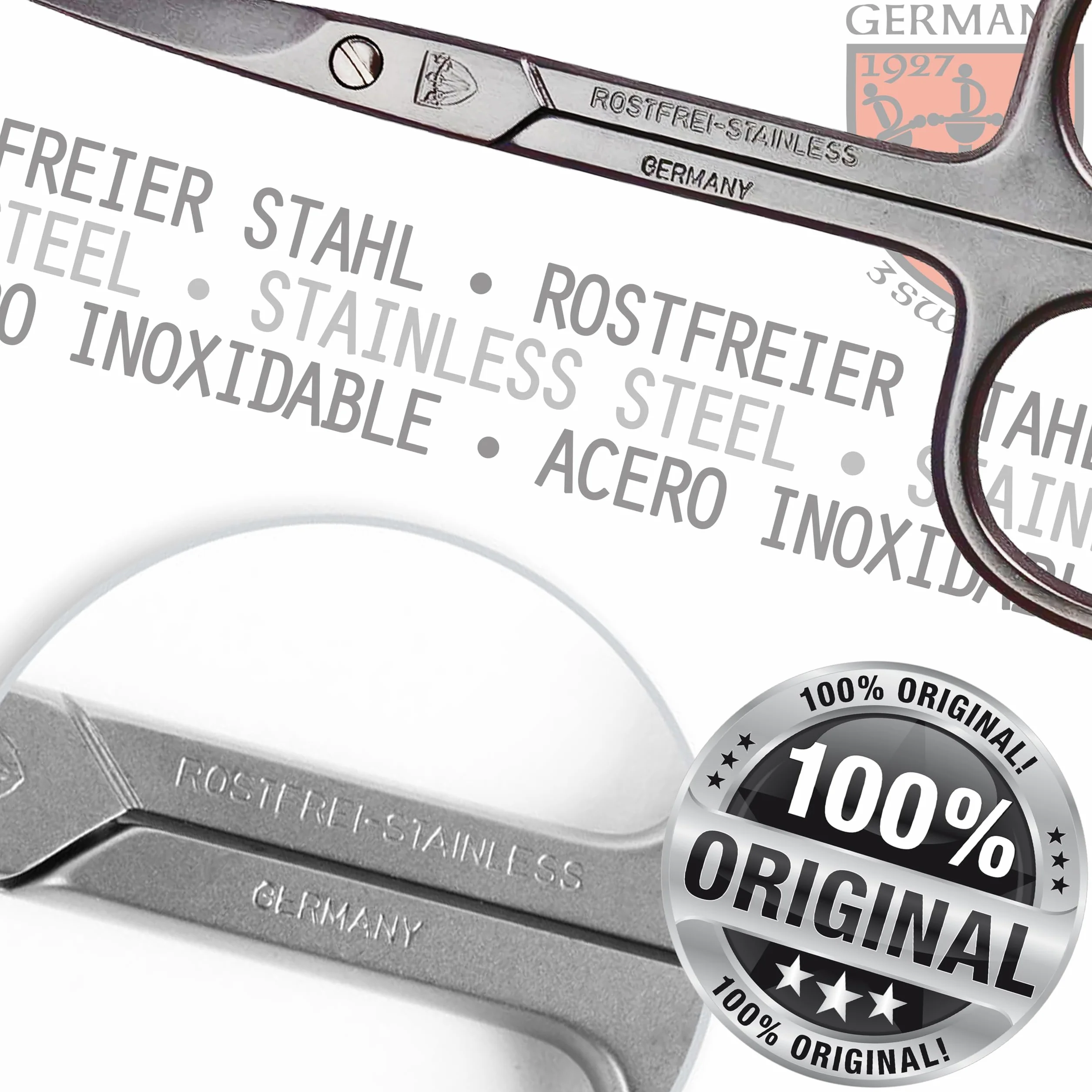 Tres Espadas - Nożyczki do manicure prostego naskórka, stal nierdzewna - Made in Germany