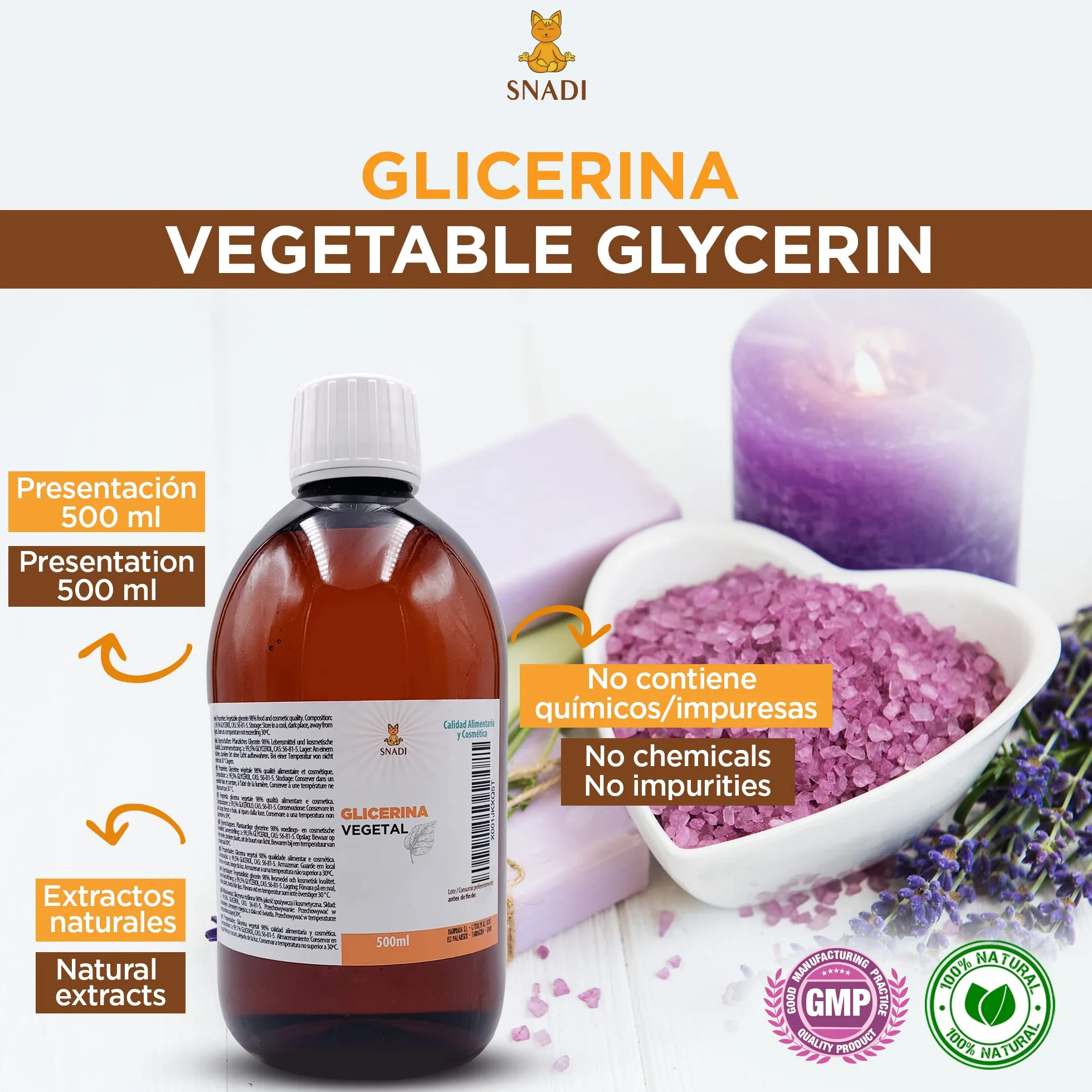 500 ml - Gliceryna (USP), Czystość +98% (Gliceryna Roślinna). Skóra glicerynowa, włosy, dłonie. Naturalna gliceryna.