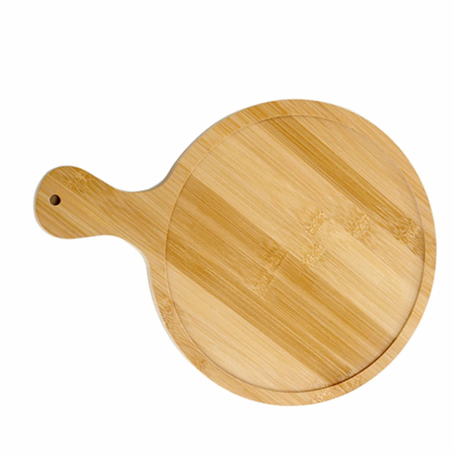 Shanrya Okrągły talerz do serwowania pizzy, solidna drewniana taca do serwowania pizzy do restauracji (15 cm do pizzy 12,7 cm)