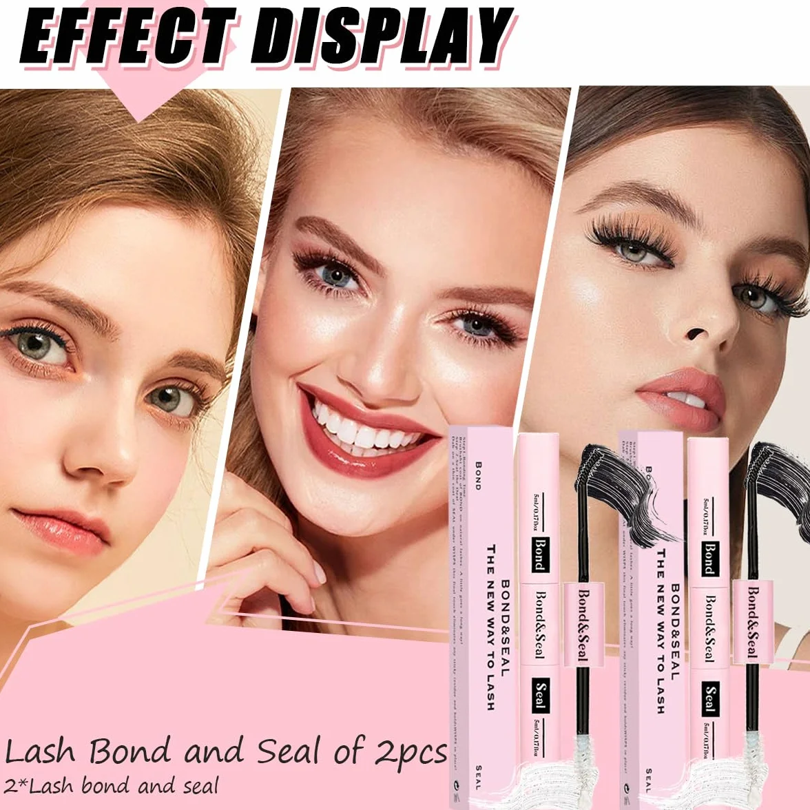 2 x klej do rzęs Lash Bond i Seal Kit DIY Lash Extension z wodoodpornym klejem klastrowym 72h i uszczelnieniem sztucznych rzęs w domu