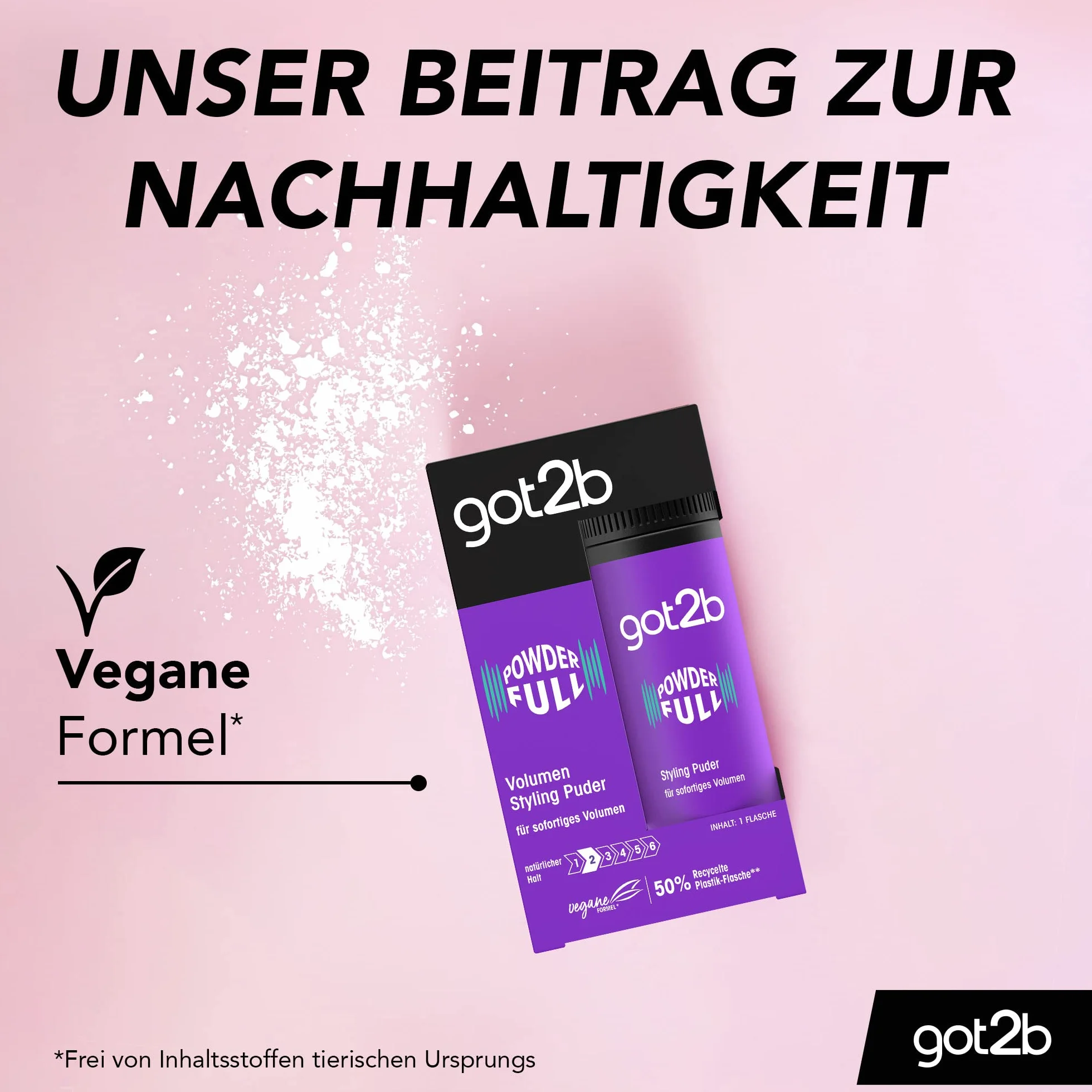got2b Puder do stylizacji Powderfull (10 g), puder do włosów nadaje natychmiastową objętość bezpośrednio na nasadce, puder objętościowy z lekką formułą dla naturalnie wyglądającego utrwalenia, 2 x 10