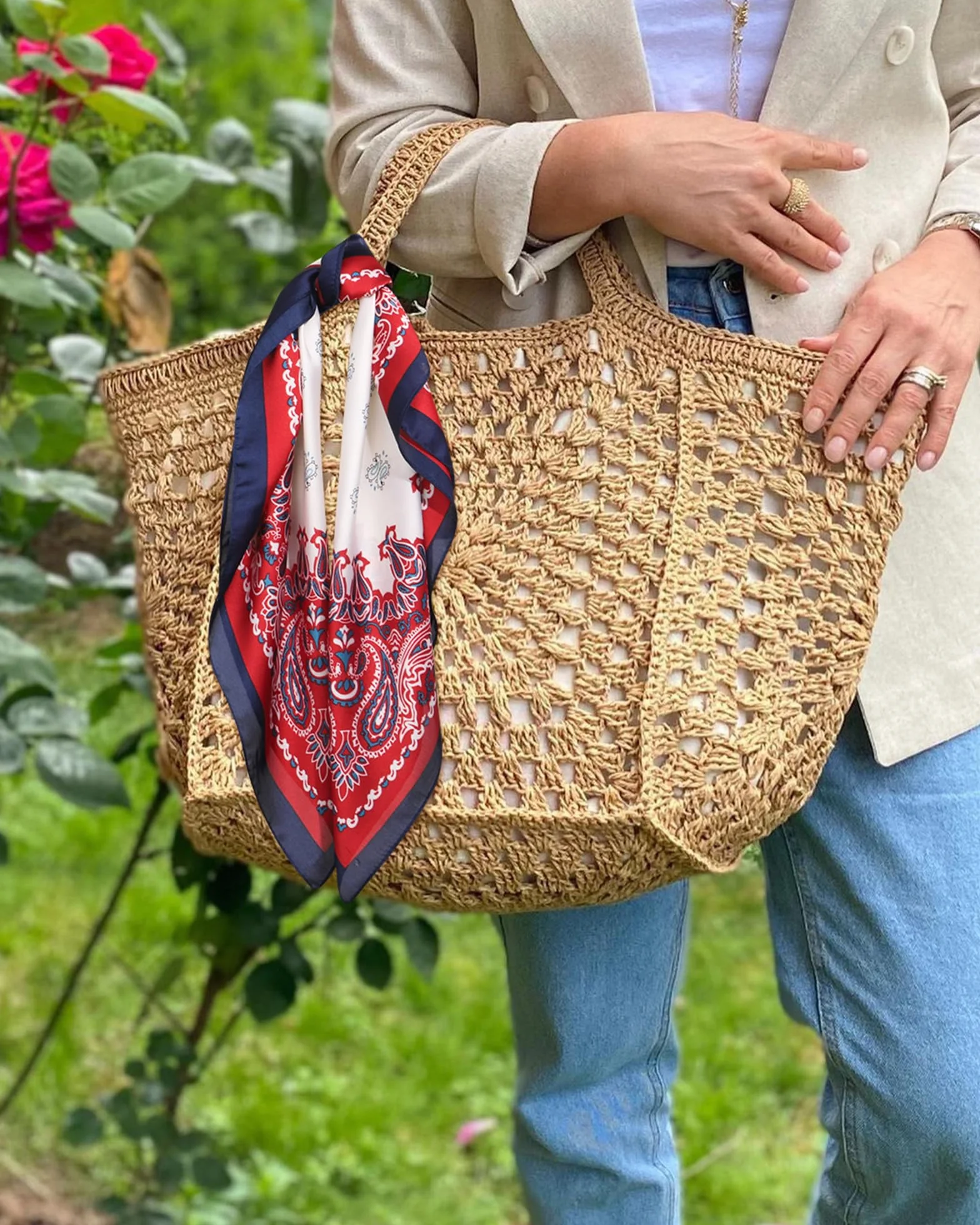 WELROG Chustka damska na lato, 68 x 68 cm, jedwabna bandana, chusta na głowę, kwadratowa chusta dla kobiet, satynowa chusta do włosów, akcesoria do włosów